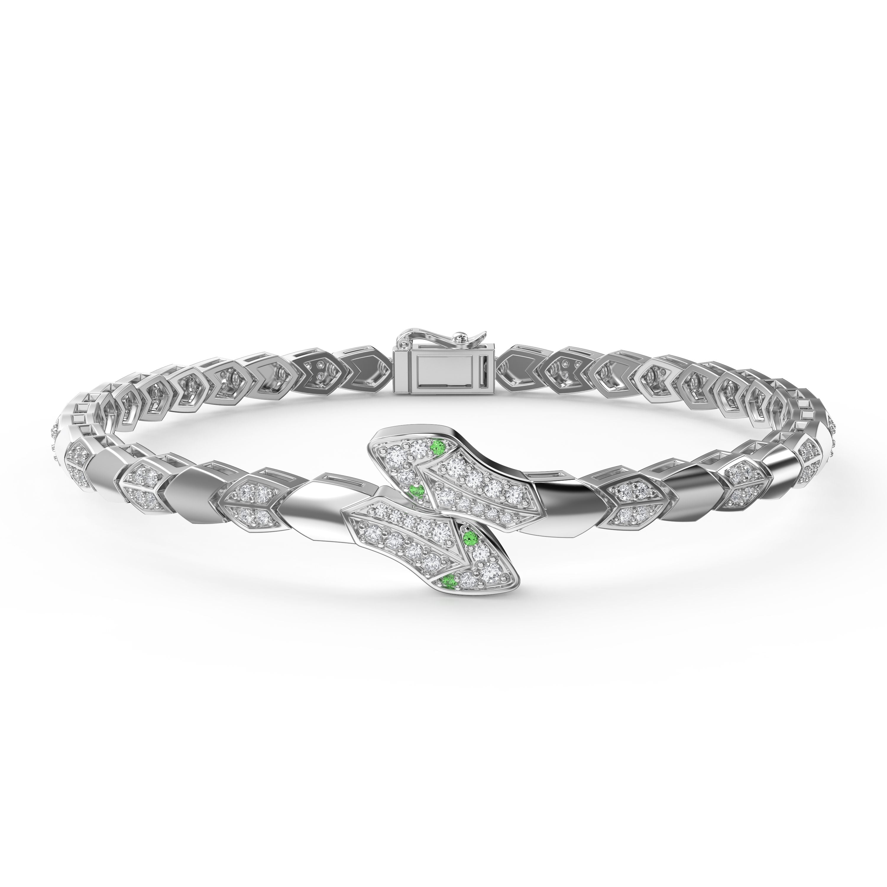 Luxury Snake Style Round Diamond Fashion Bracelet