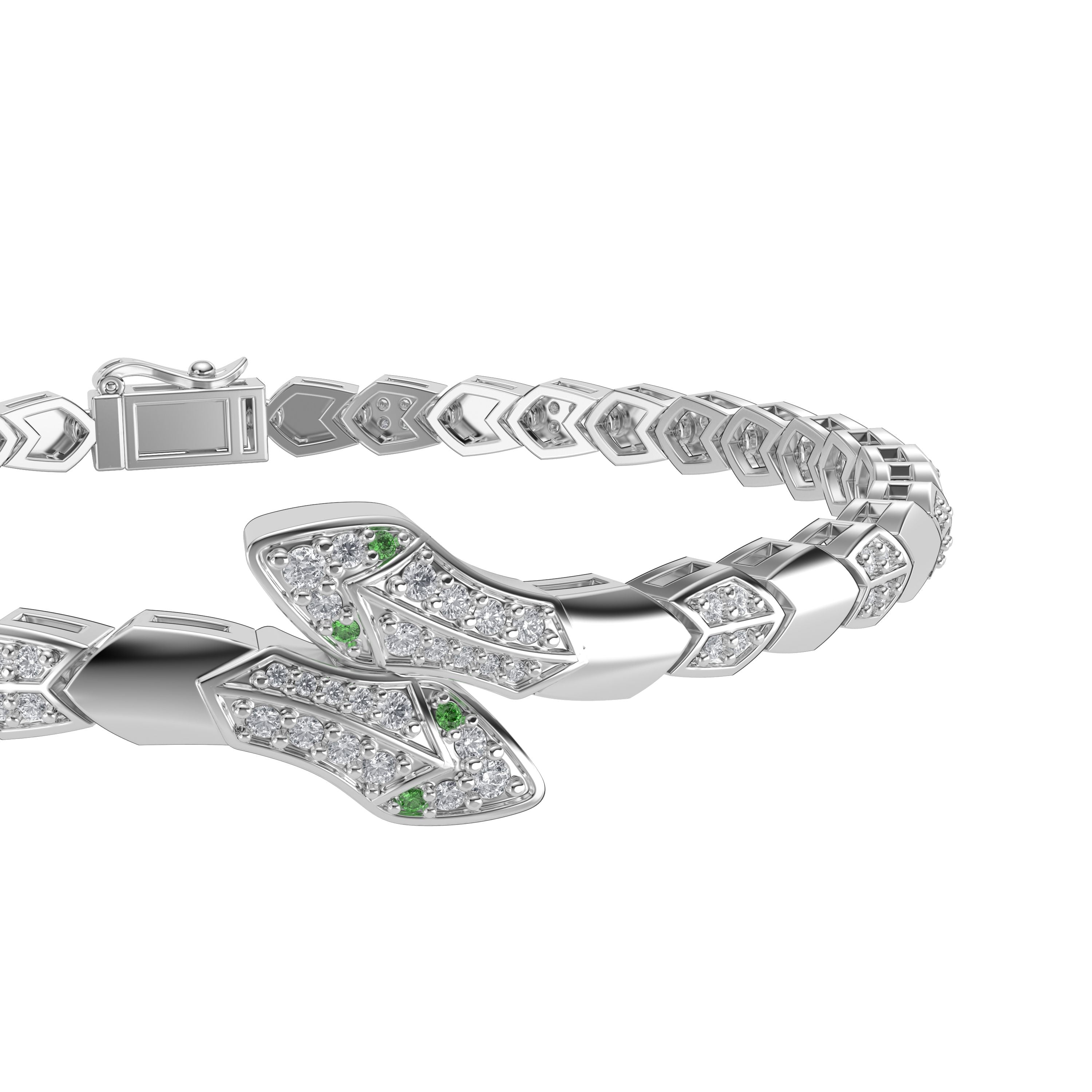 Luxury Snake Style Round Diamond Fashion Bracelet