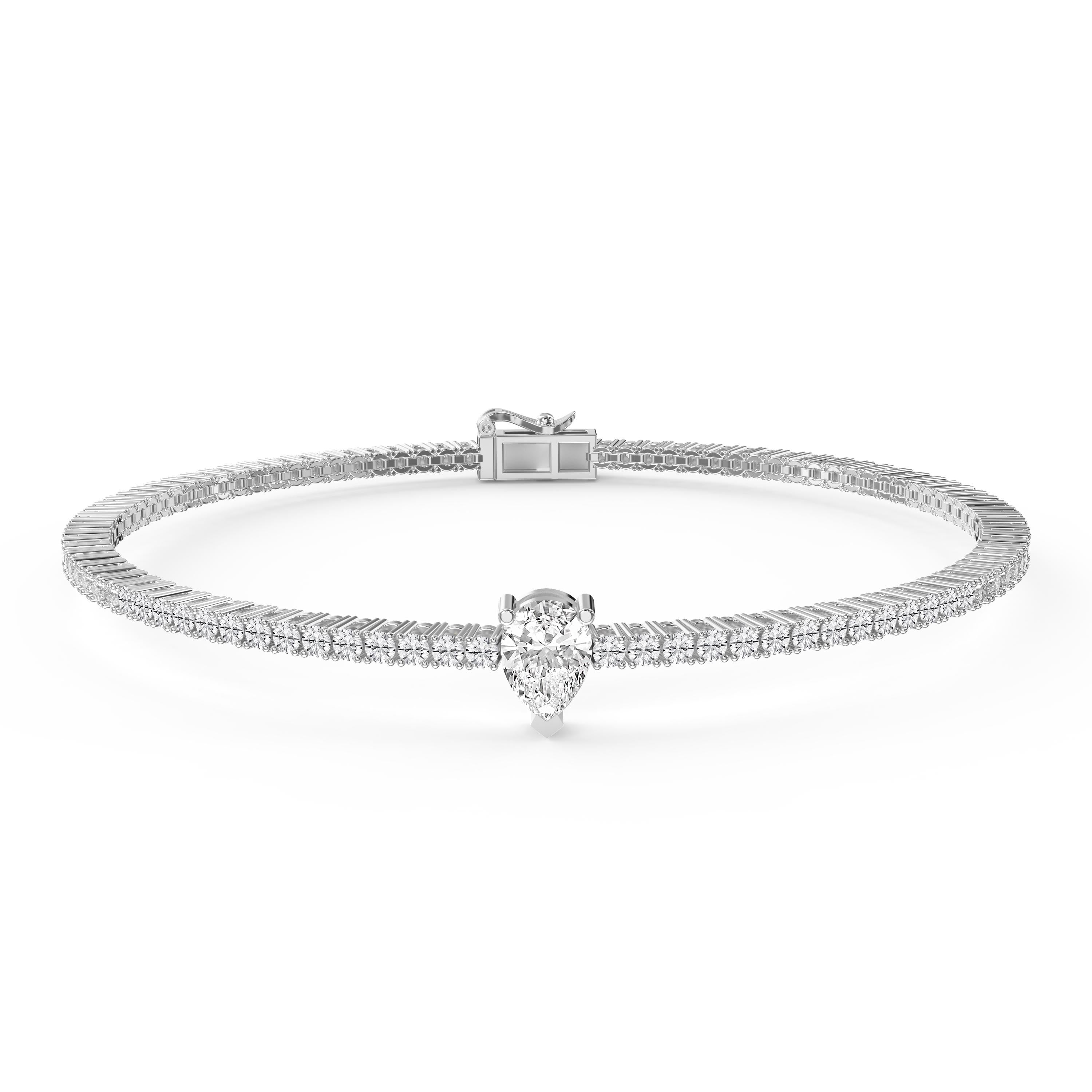 Elegant Pear Shape Diamond Tennis Bracelet