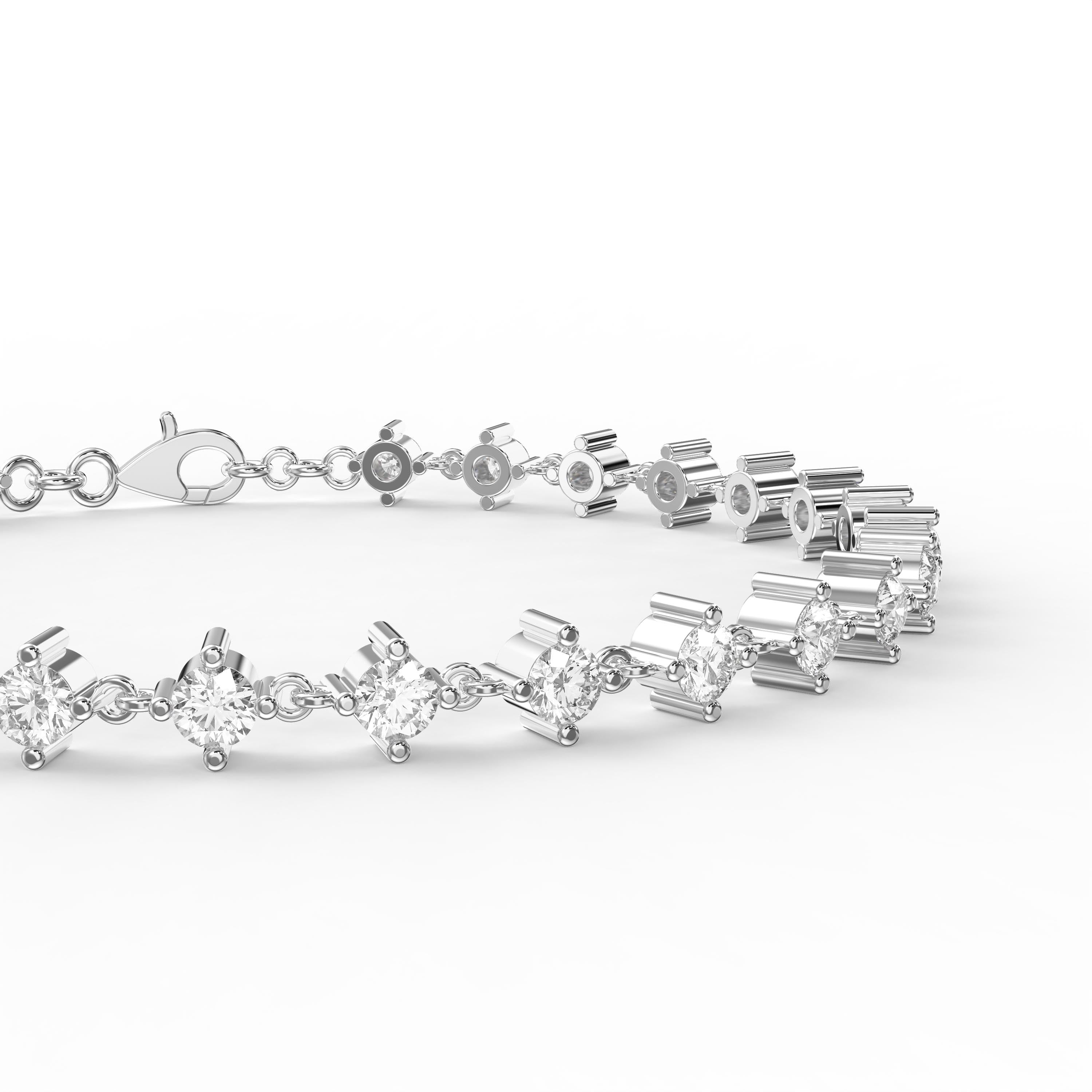Minimlist Round Diamond Chain Bracelet