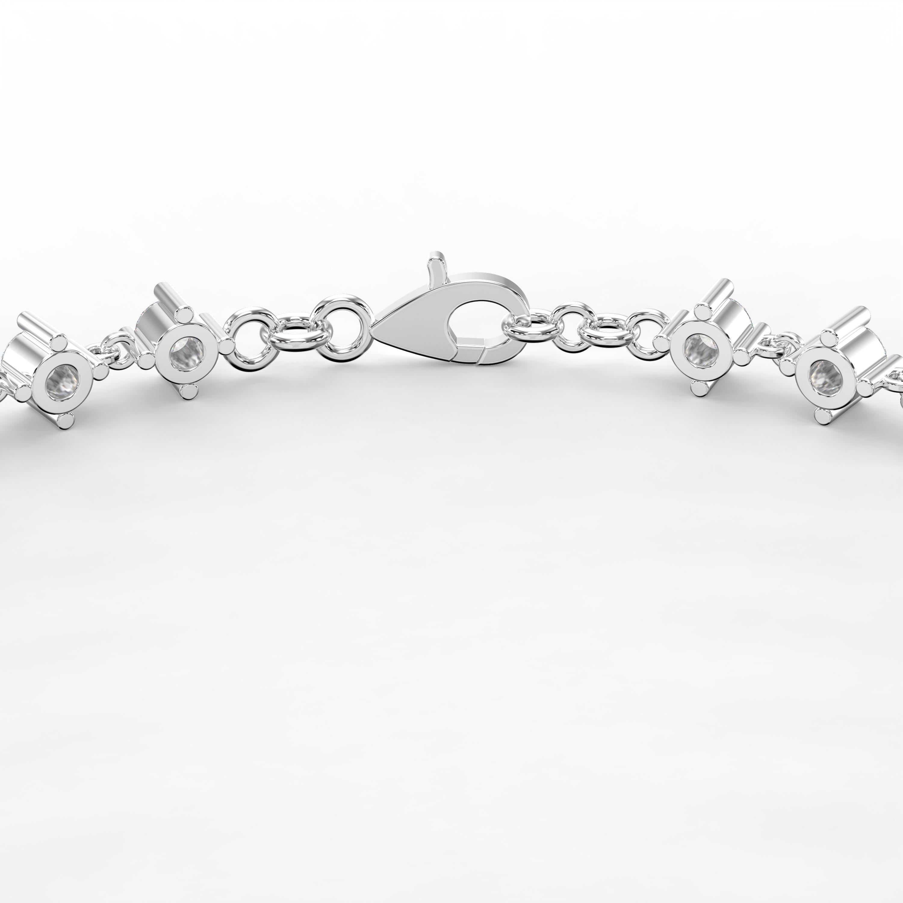 Minimlist Round Diamond Chain Bracelet