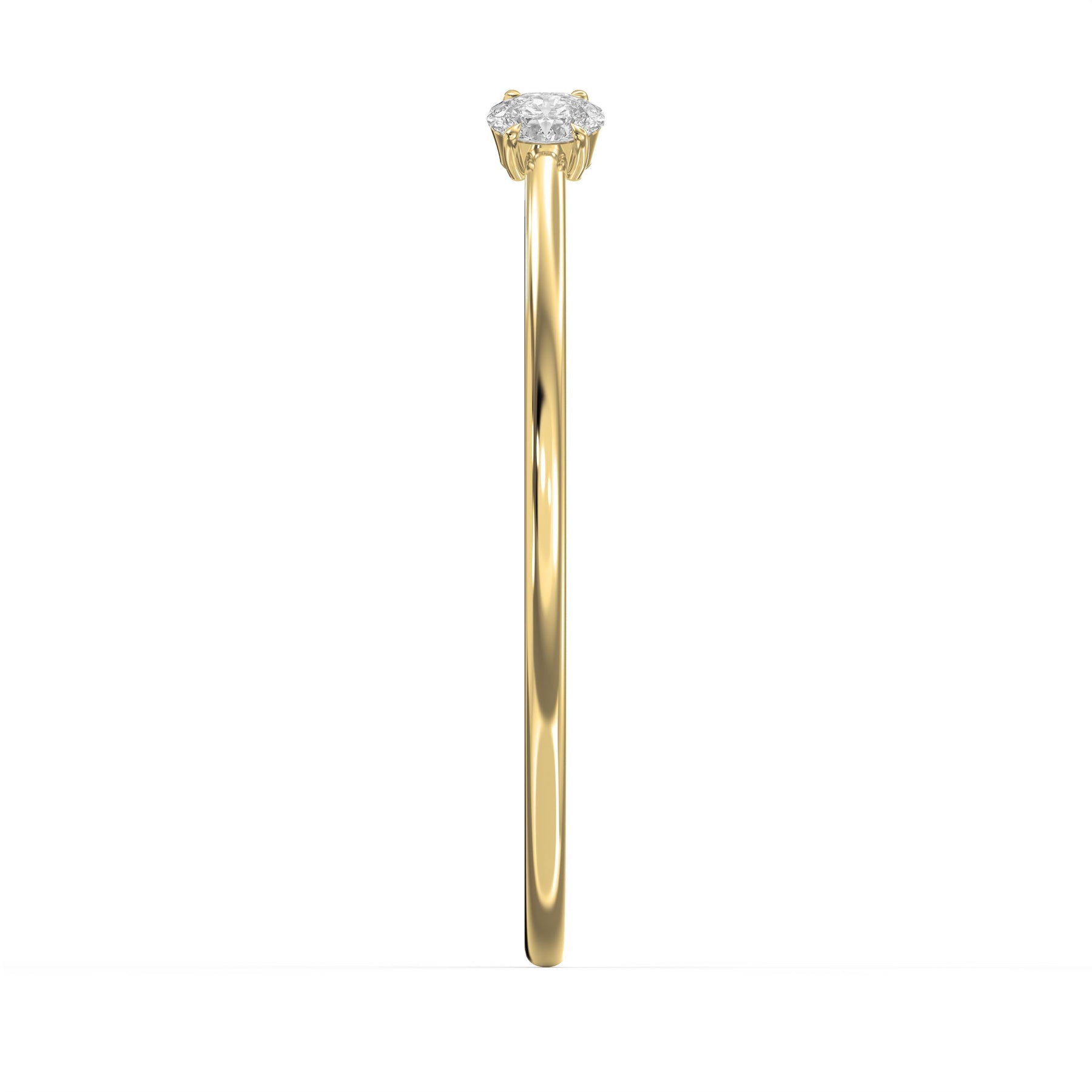Minimalist Open Cuff Bracelet with Solitaire Oval Diamonds