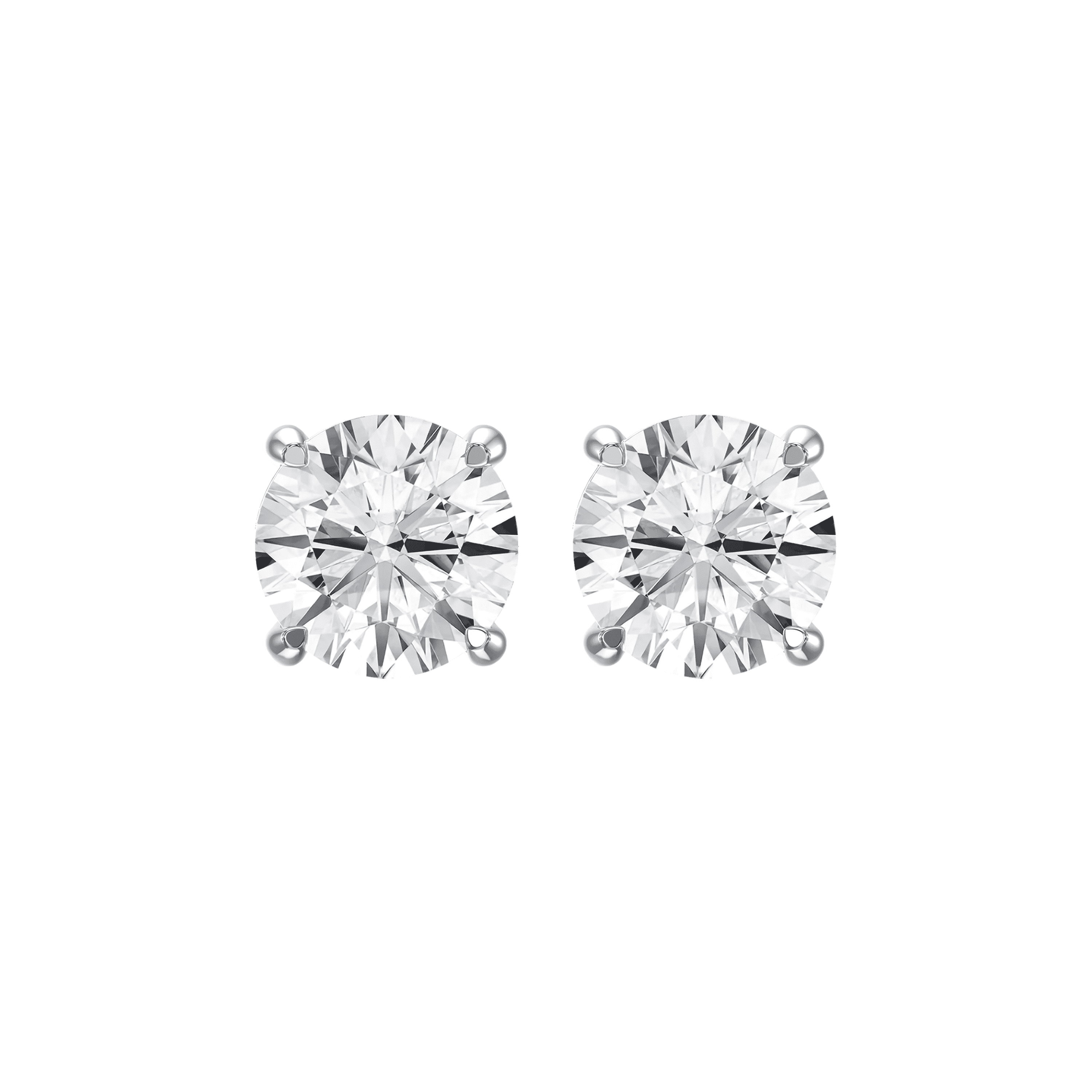 4-Prong Round Earring Stud