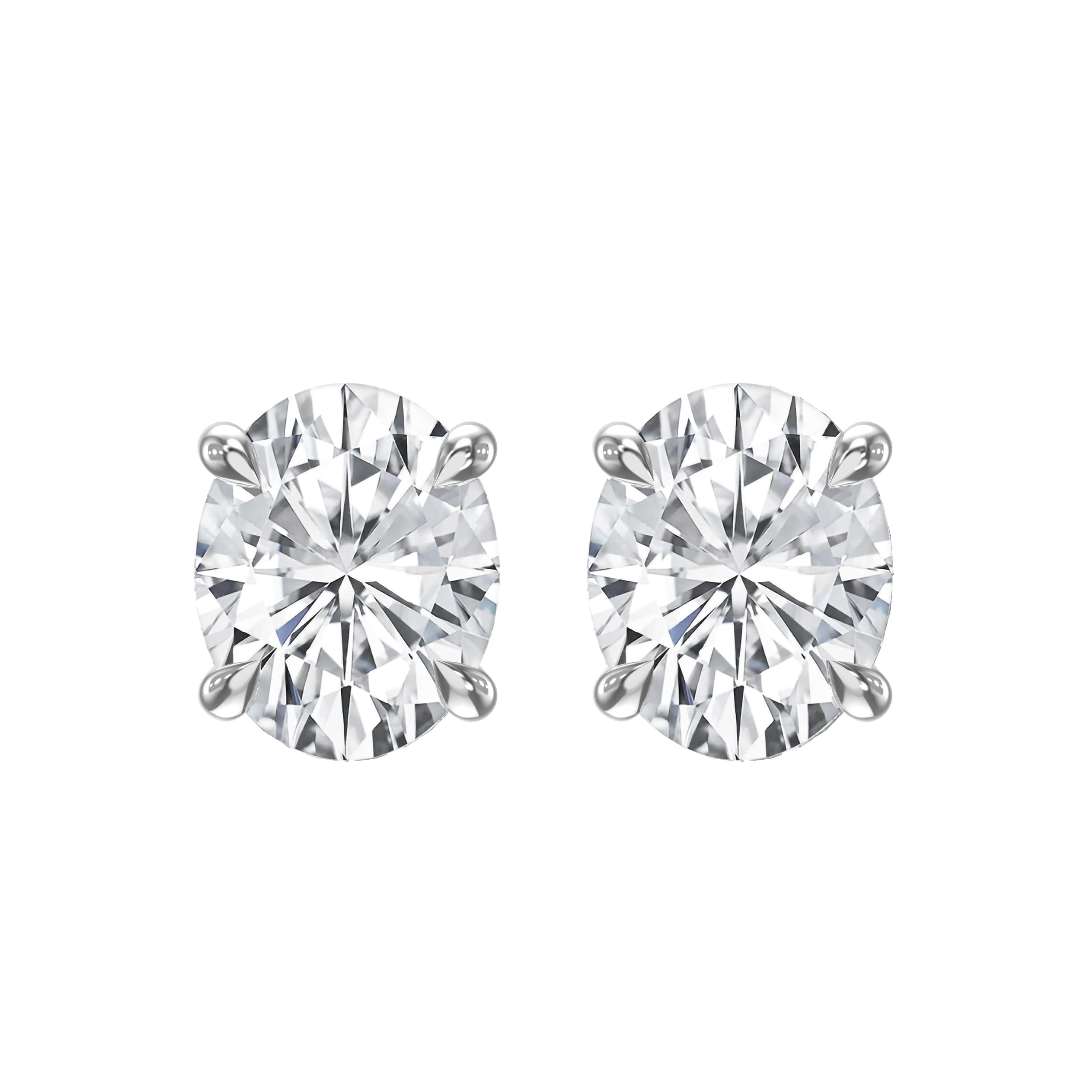 Oval Cut Diamond Earring Stud