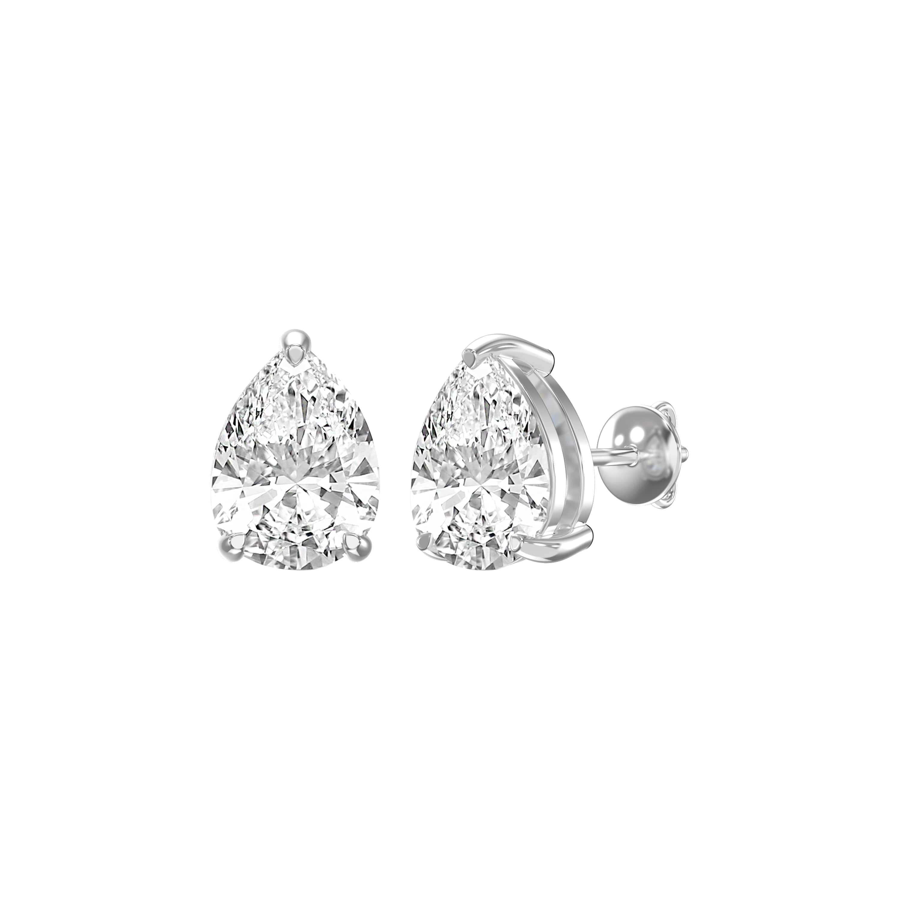 Pear Cut Diamond Earring Stud