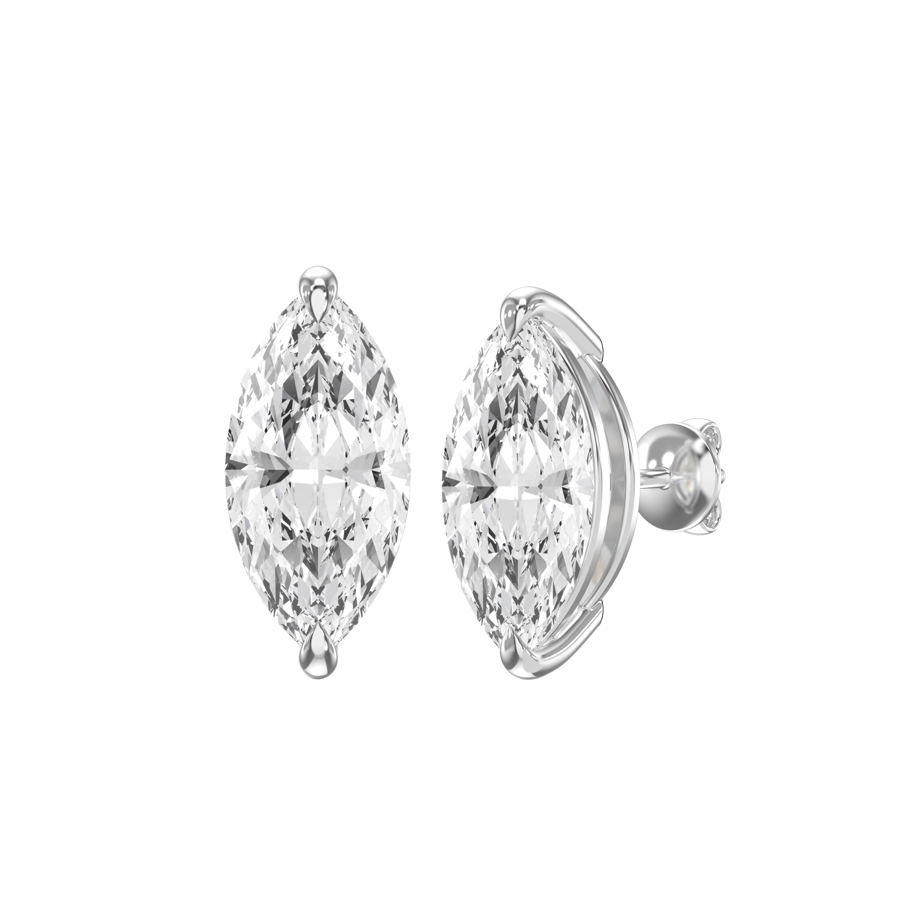 Marquise Cut Diamond Earring Stud