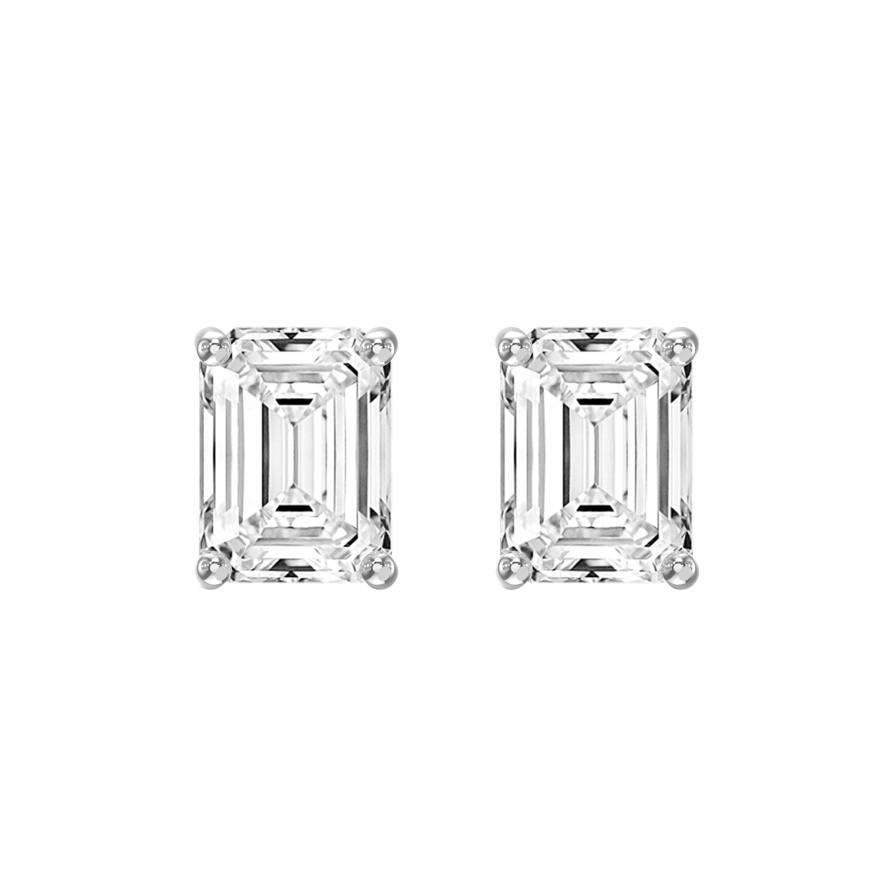 Emerald Diamond Earring Stud