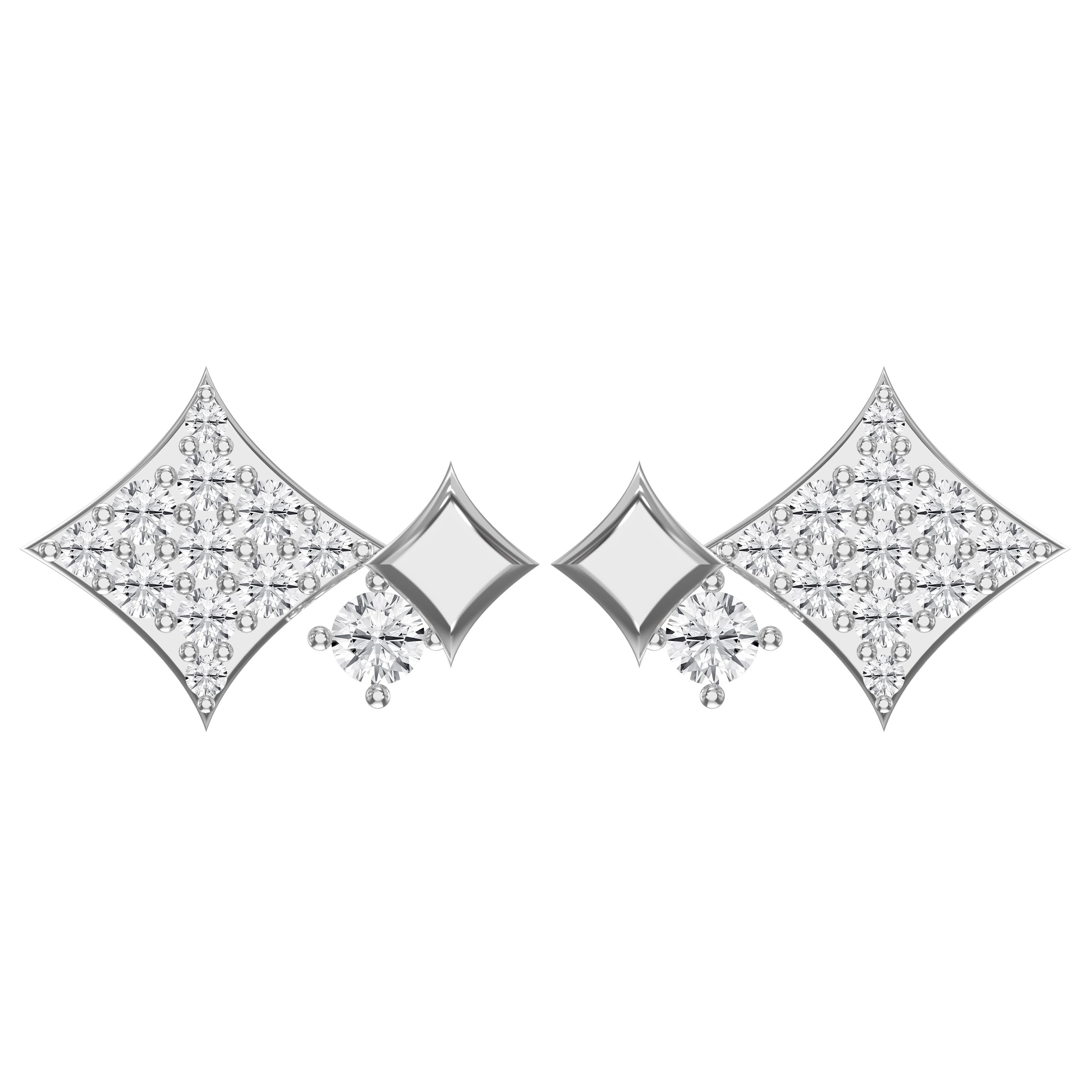 Luxury Geometric Diamond Stud Earrings