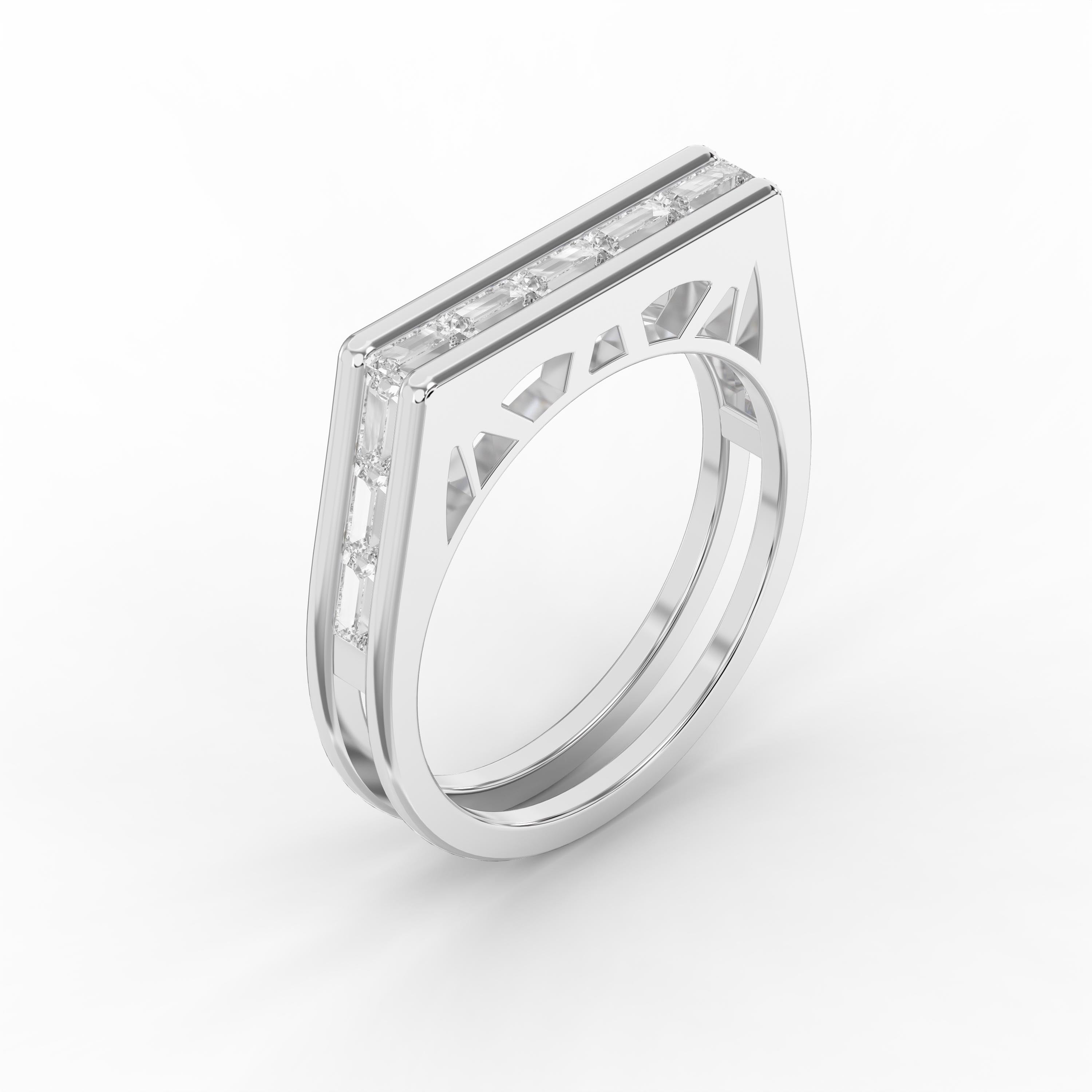 Luxury Minimalist Modern Baguette Cut Diamond Band