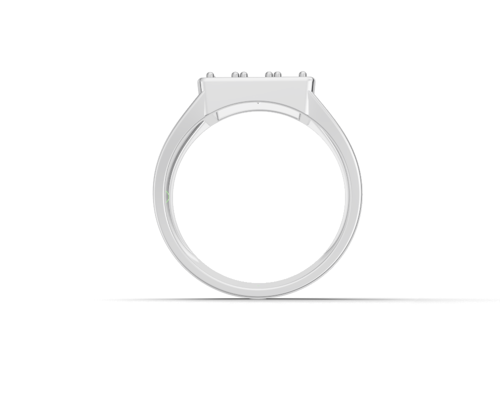 Men’s Square Cluster Round Diamond Ring
