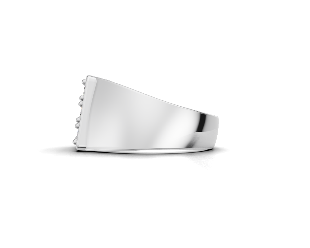 Men’s Square Cluster Round Diamond Ring