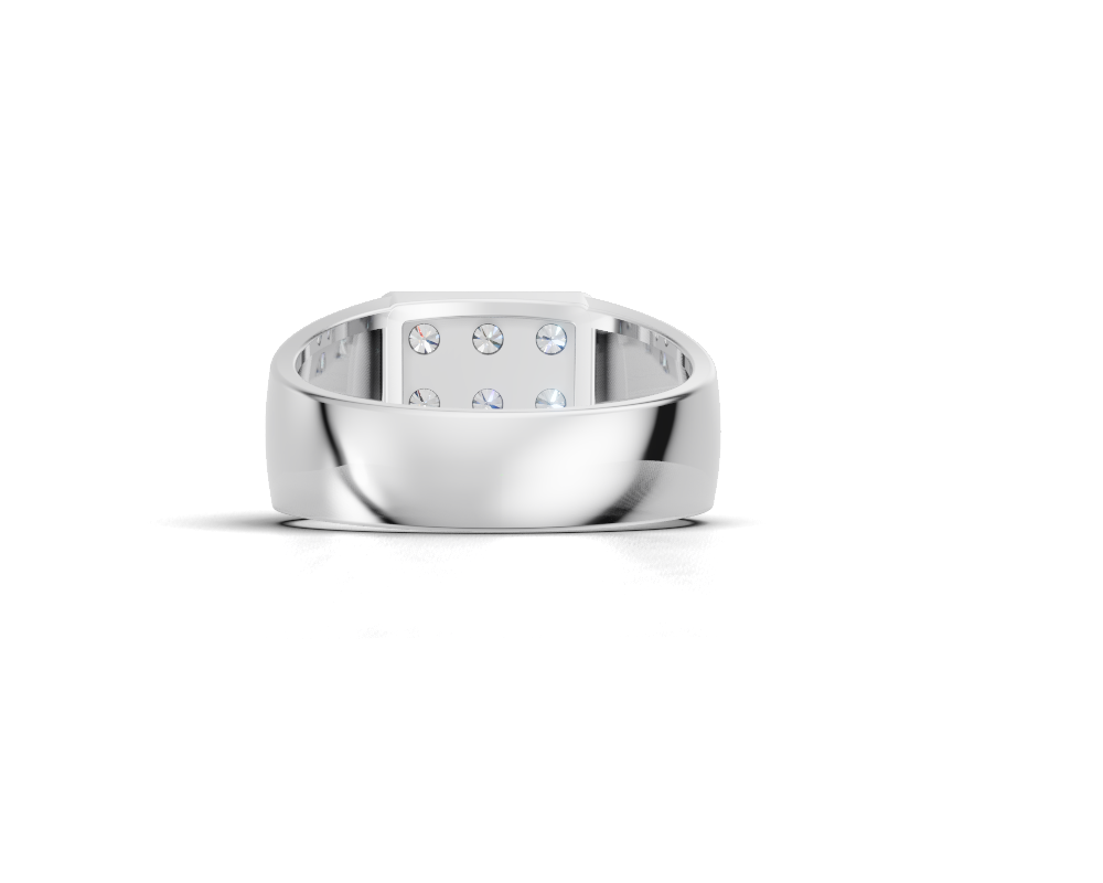 Men’s Square Cluster Round Diamond Ring