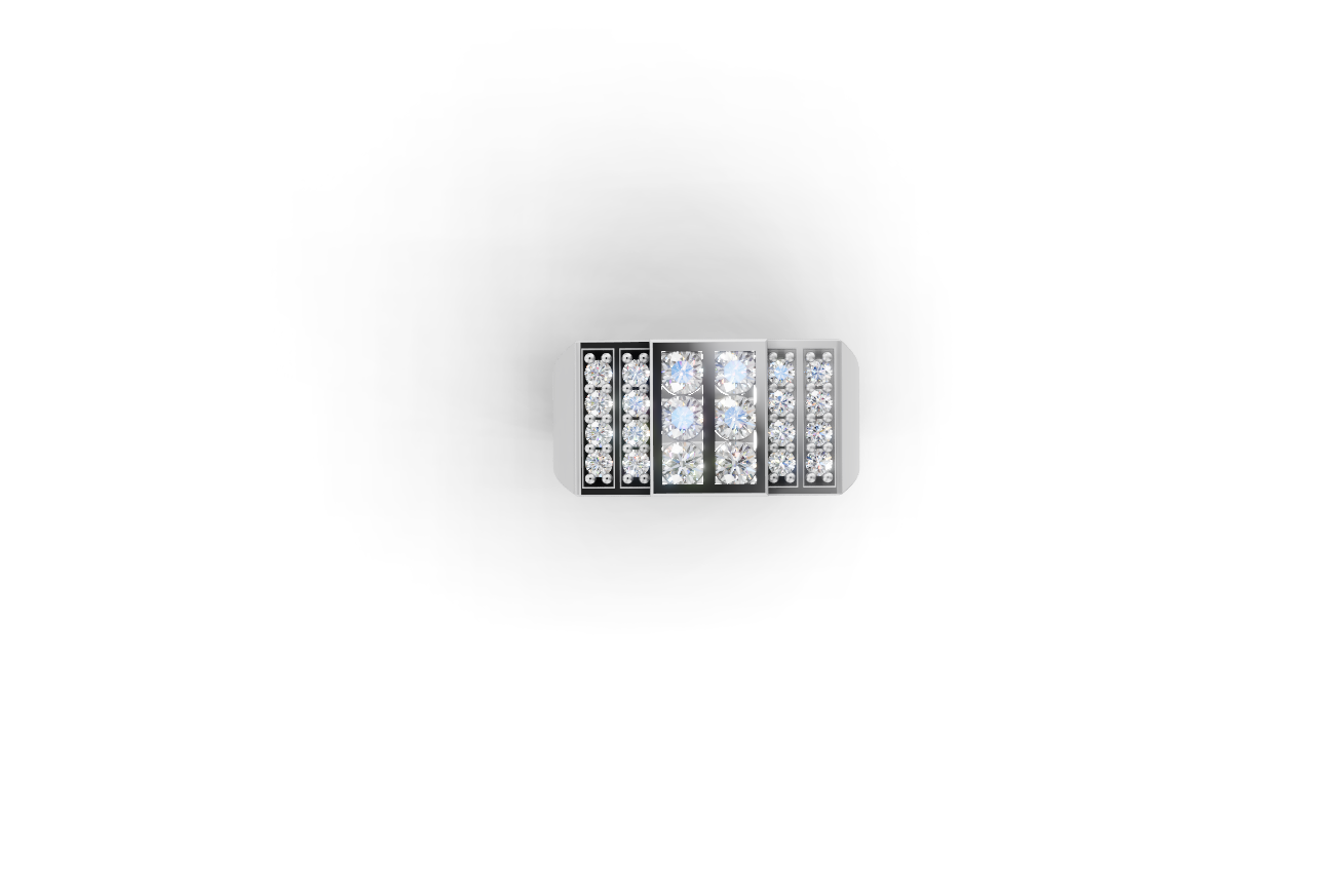 Luxury Statement Men’s Multi Row Diamond Ring