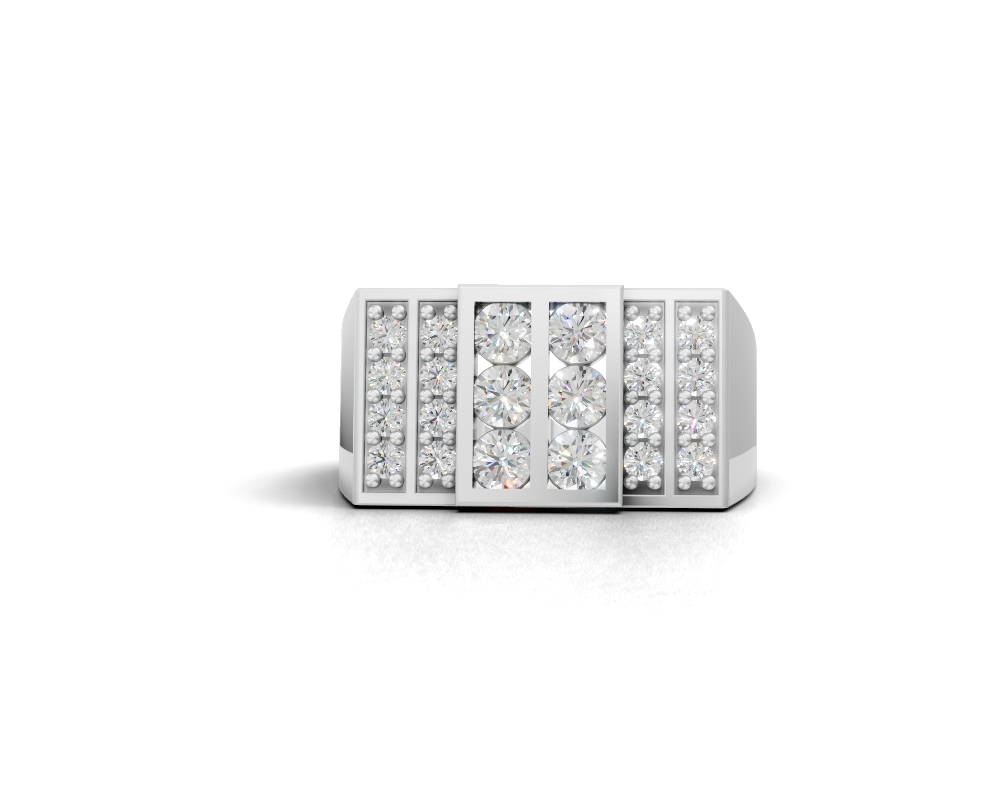 Luxury Statement Men’s Multi Row Diamond Ring