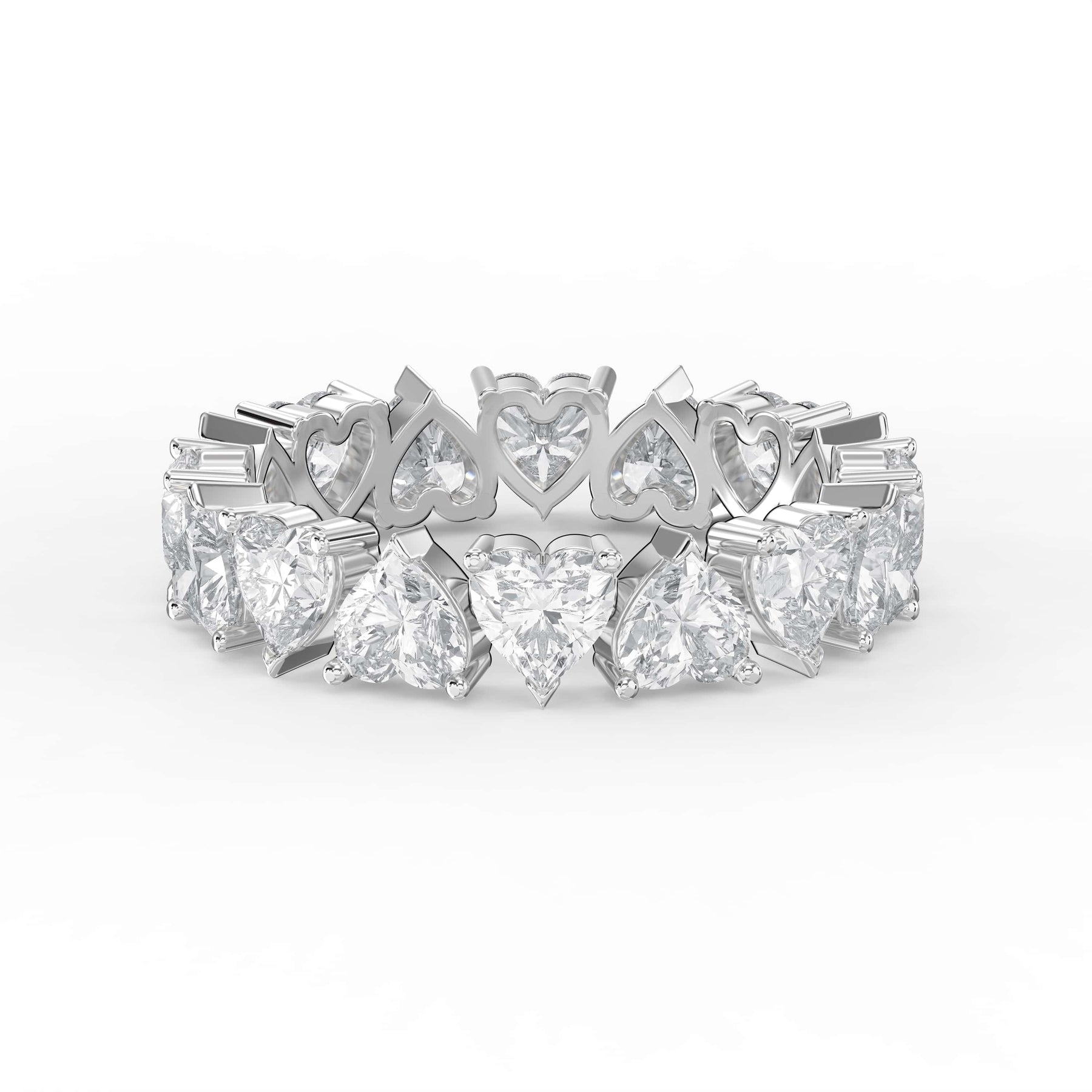 Luxury Heart Shape Diamond Eternity Ring