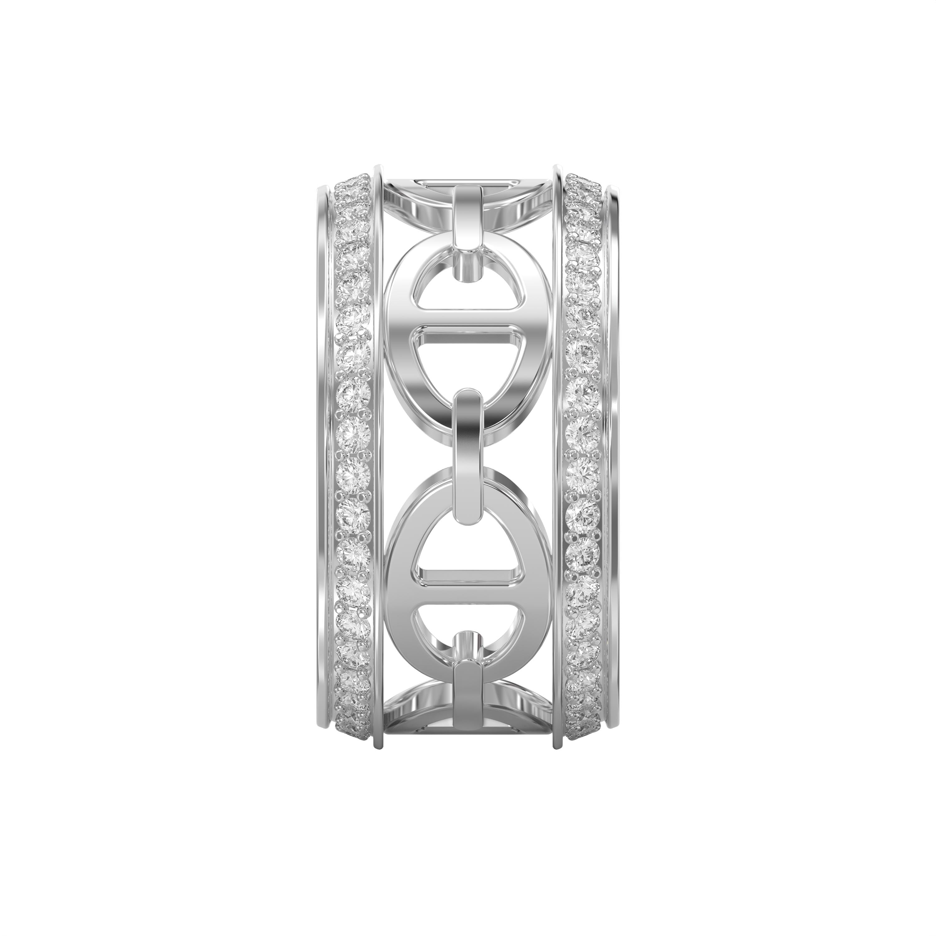 Luxury Elegant Statement cubic zirconia Link Chain Ring
