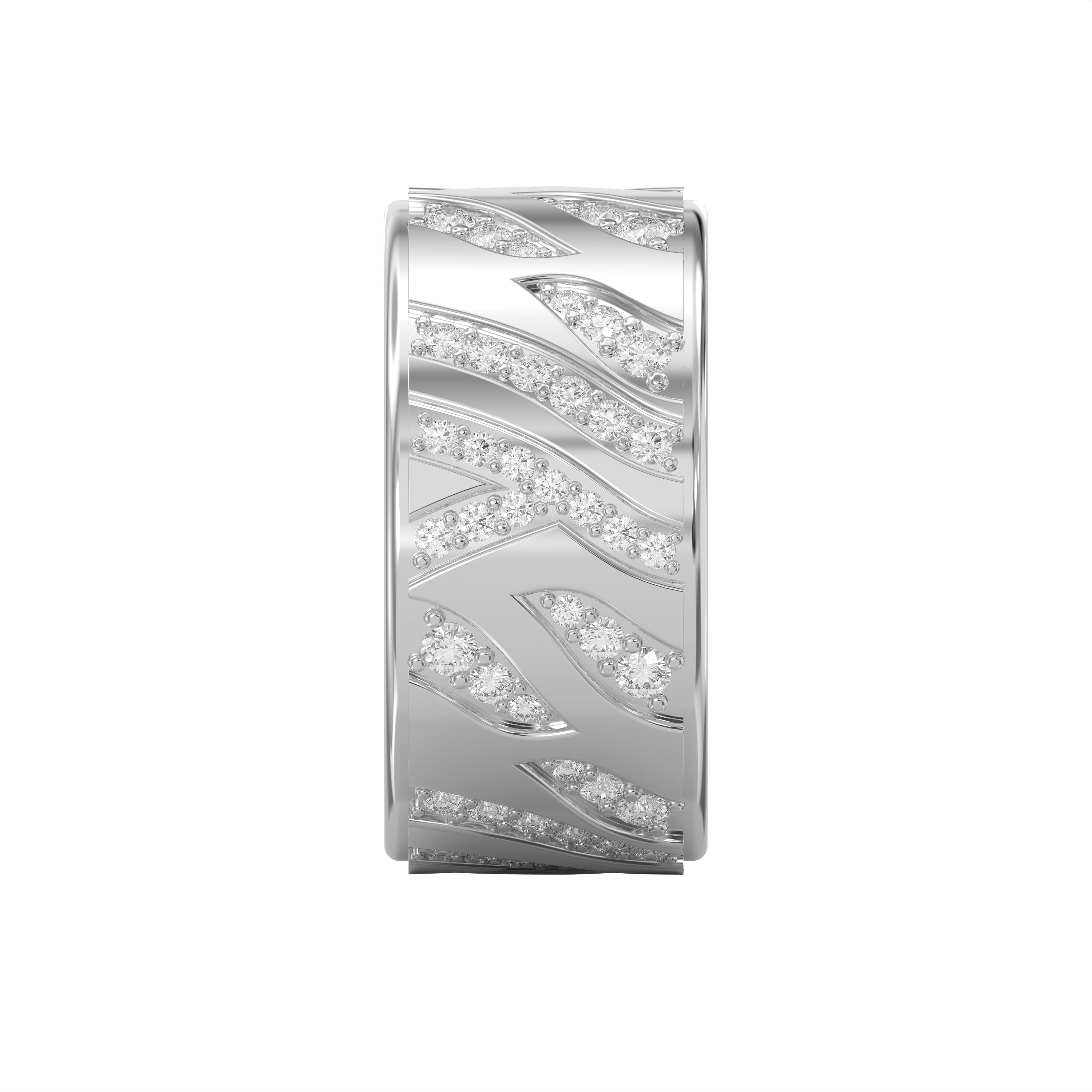 The "Zephyr" Abstract Wave Band in 925 Sterling Silver