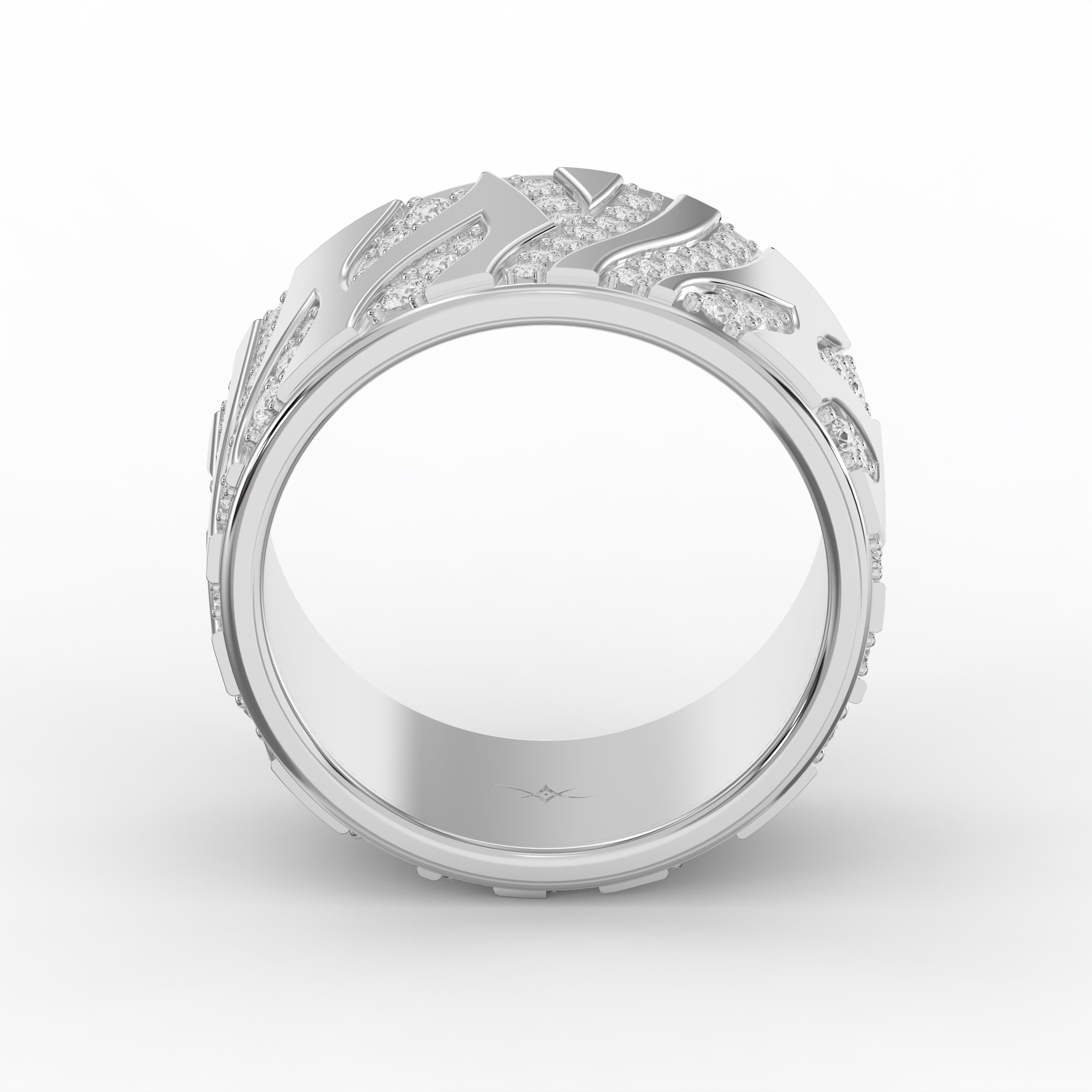 The "Zephyr" Abstract Wave Band in 925 Sterling Silver