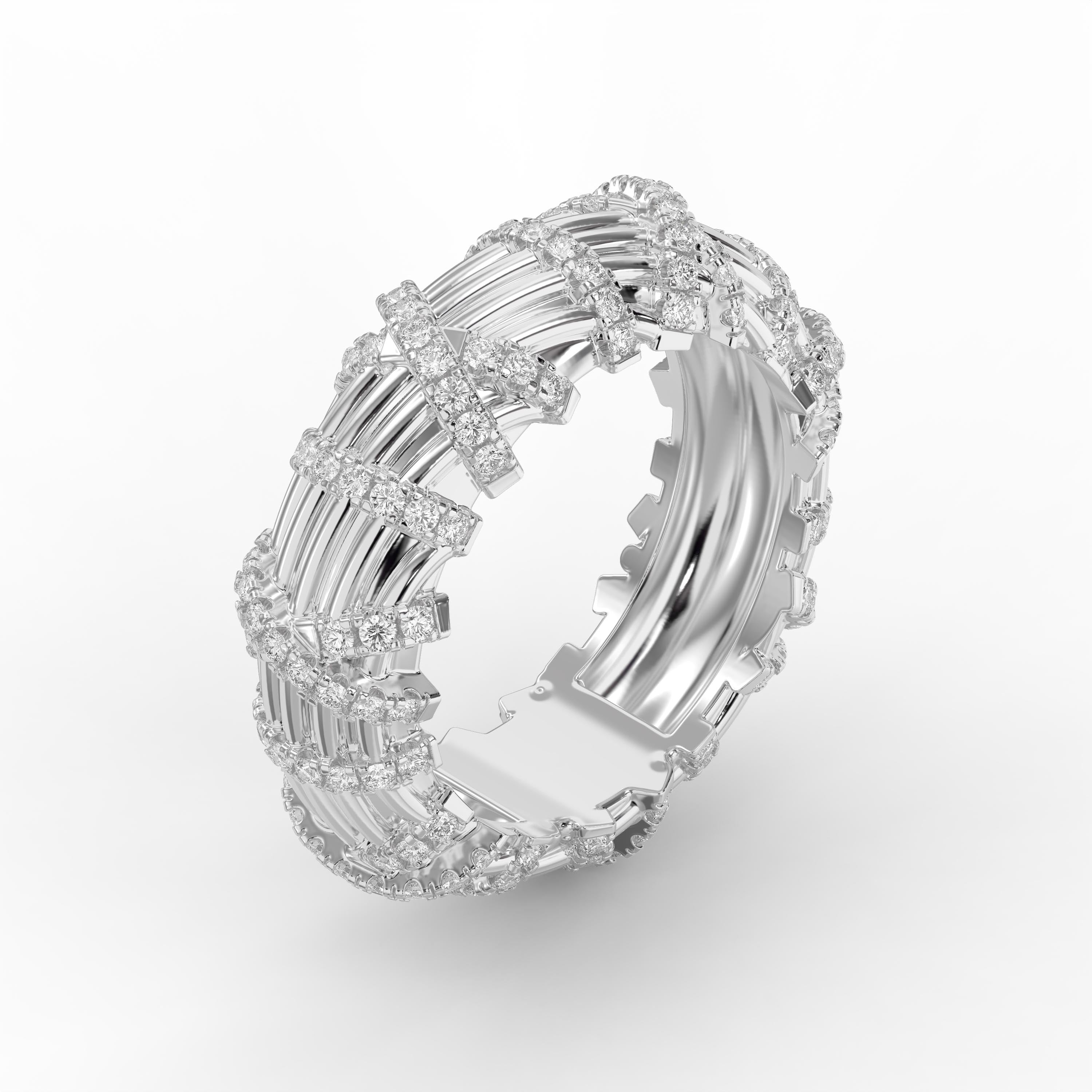 Luxury Designer Multi Layer Round  Band Ring