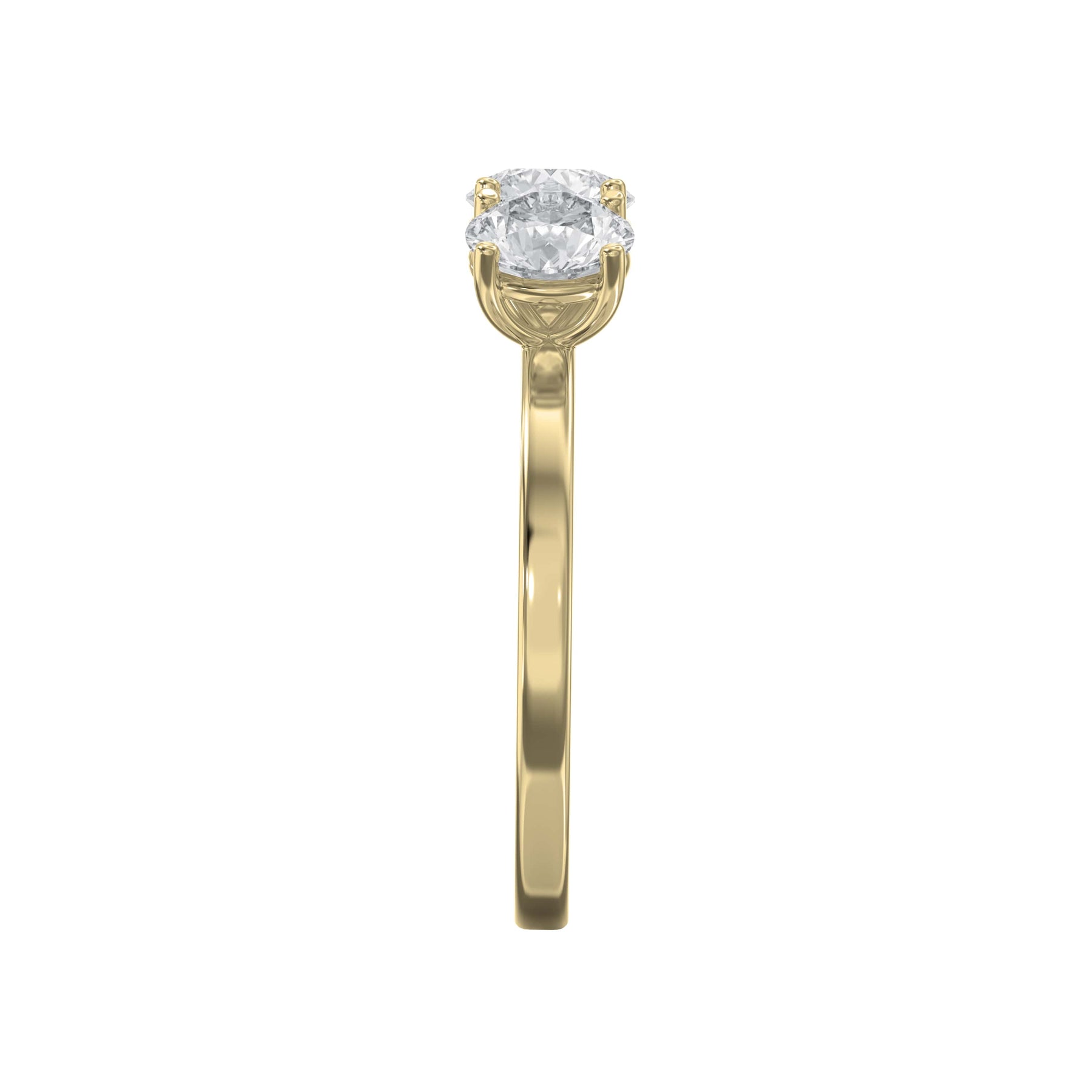 Three-Stone Round Brilliant-Cut Diamond Fashion Ring