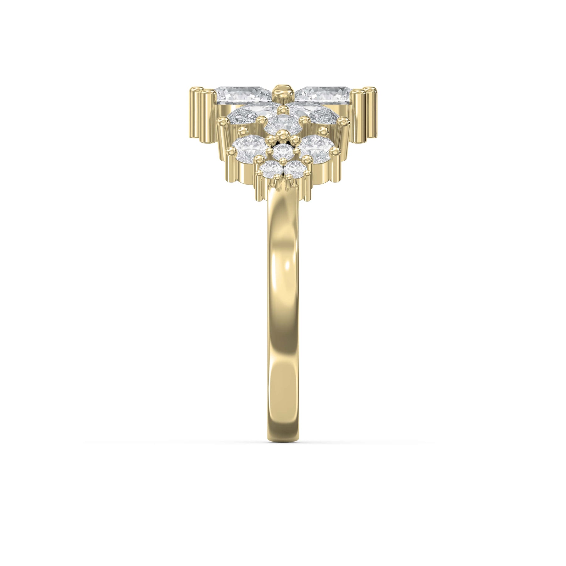 Luxury Statement Floral Diamond Design Fashion Ring