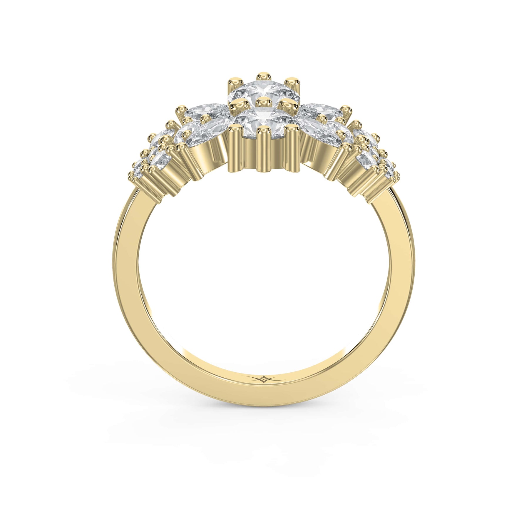 Luxury Statement Floral Diamond Design Fashion Ring