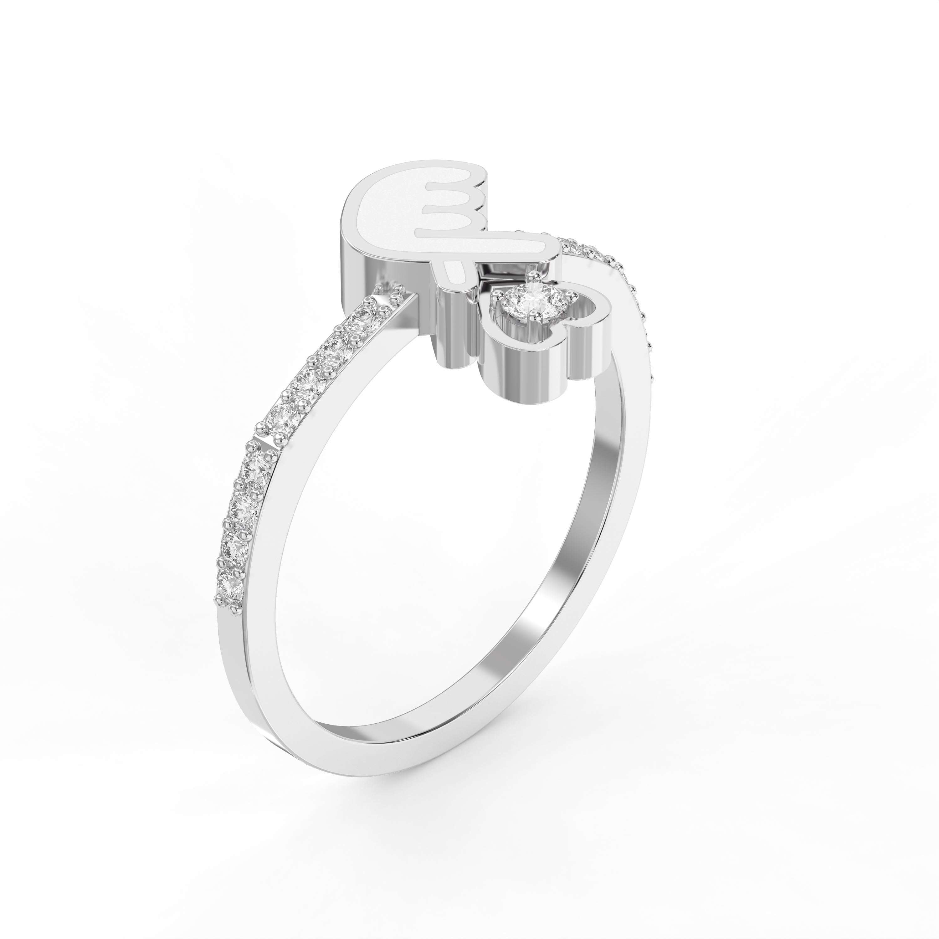 Romantic Heart Drop Dainty cubic zirconia   Pavé Ring