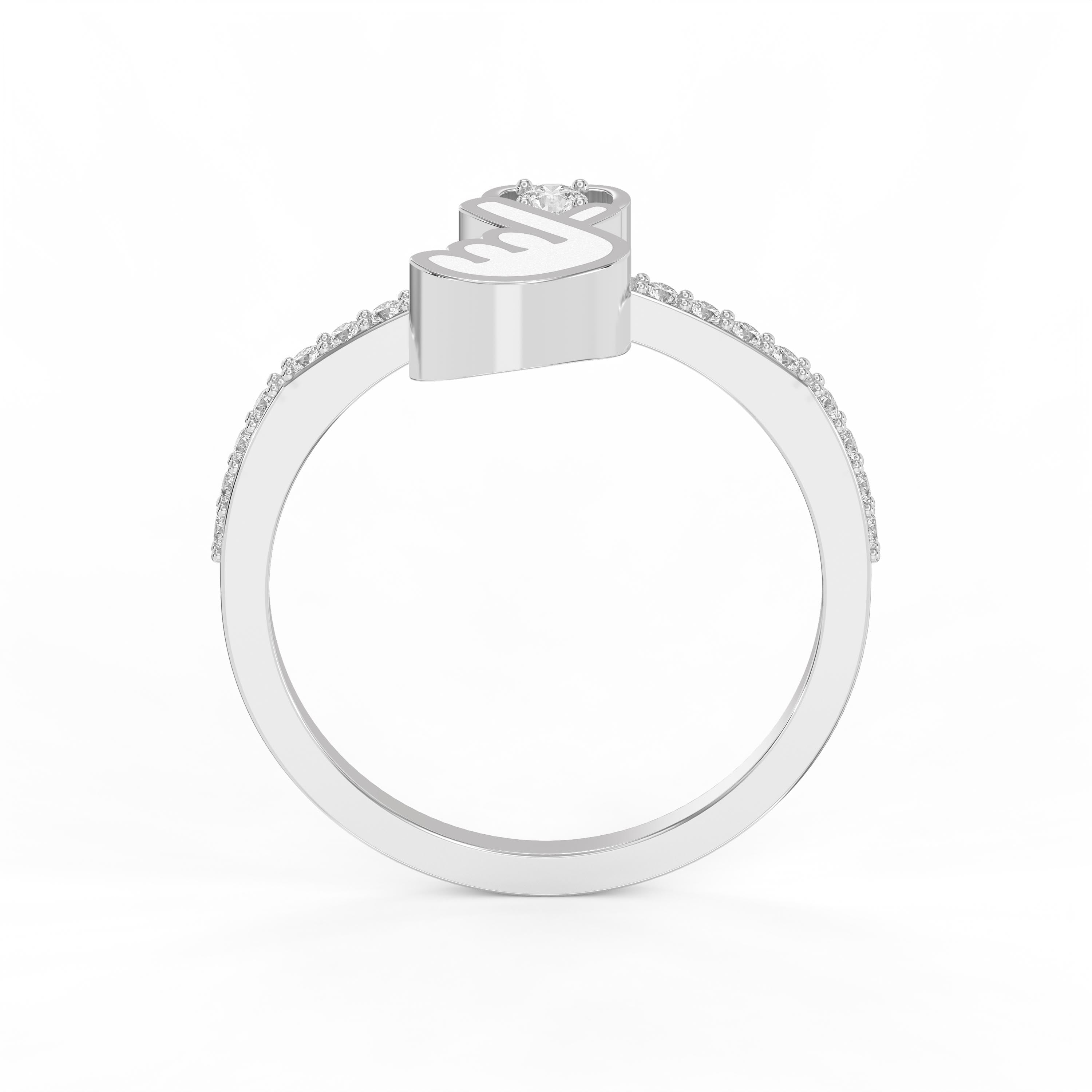 Romantic Heart Drop Dainty cubic zirconia   Pavé Ring