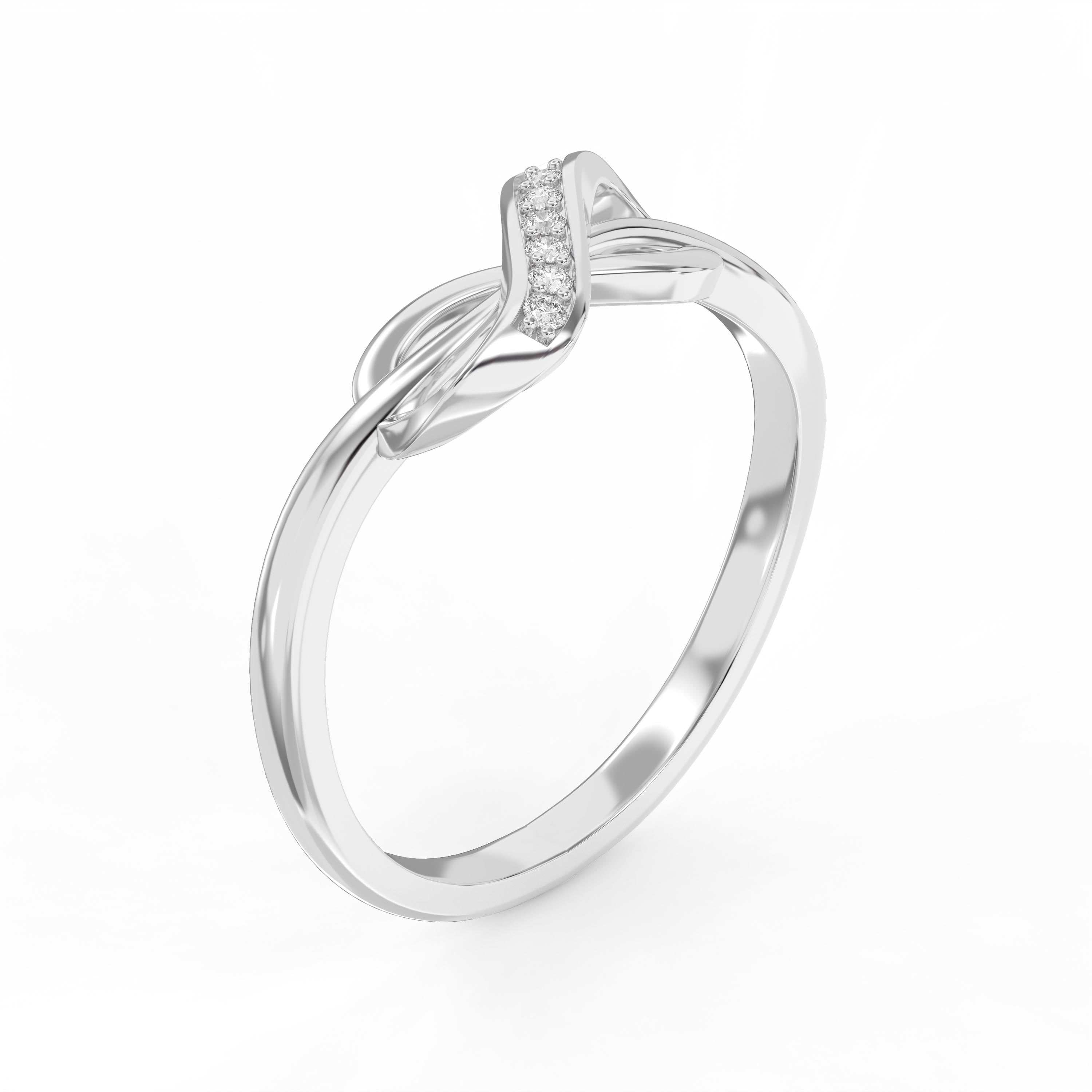 Infinity Symbol Fashion Ring with Channel Set Round Diamond Accents