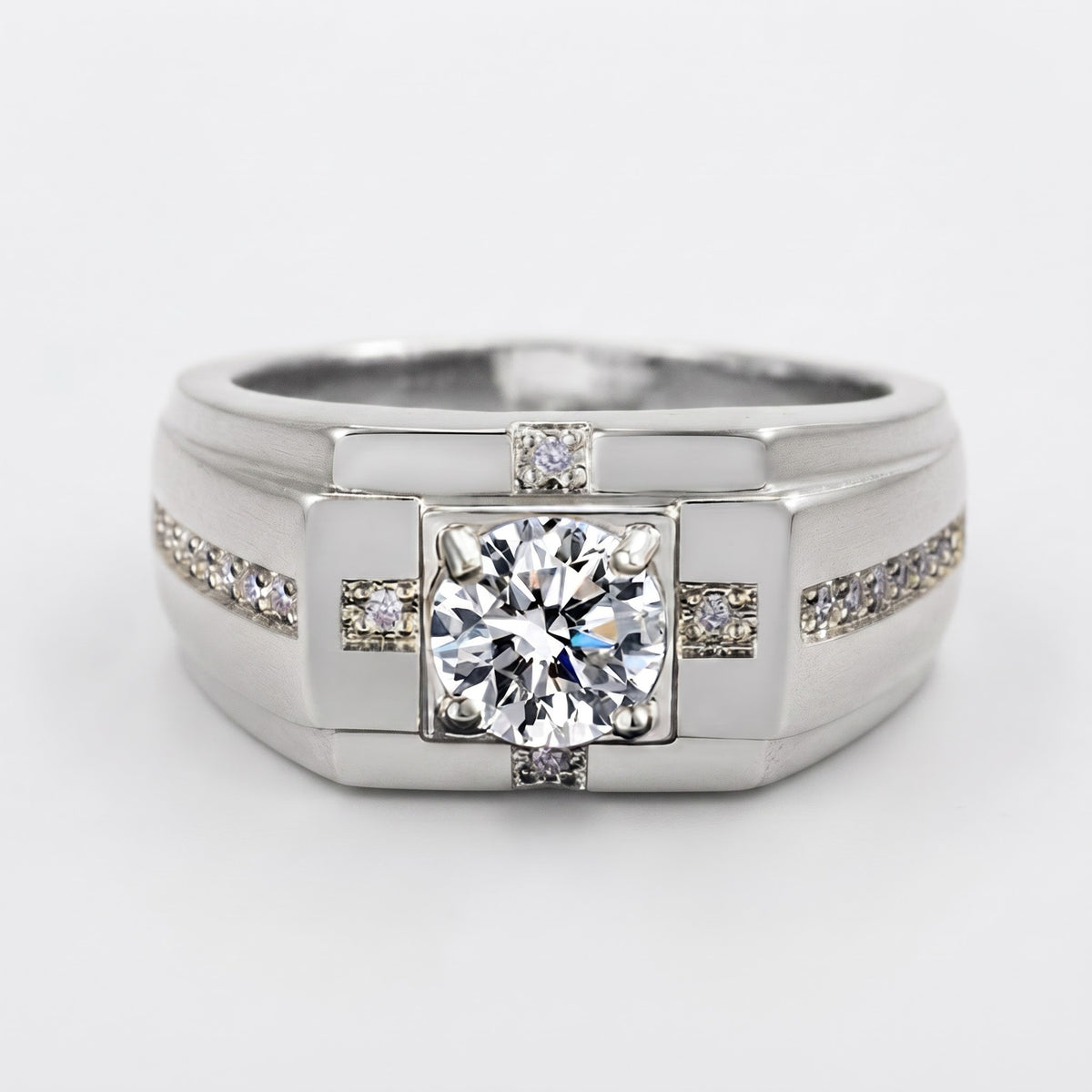 Round Cut Diamond Men's Ring