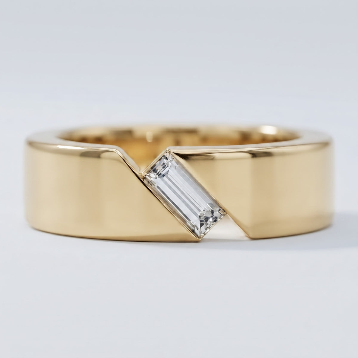 Baguette Wide Modern Band Diamond Ring