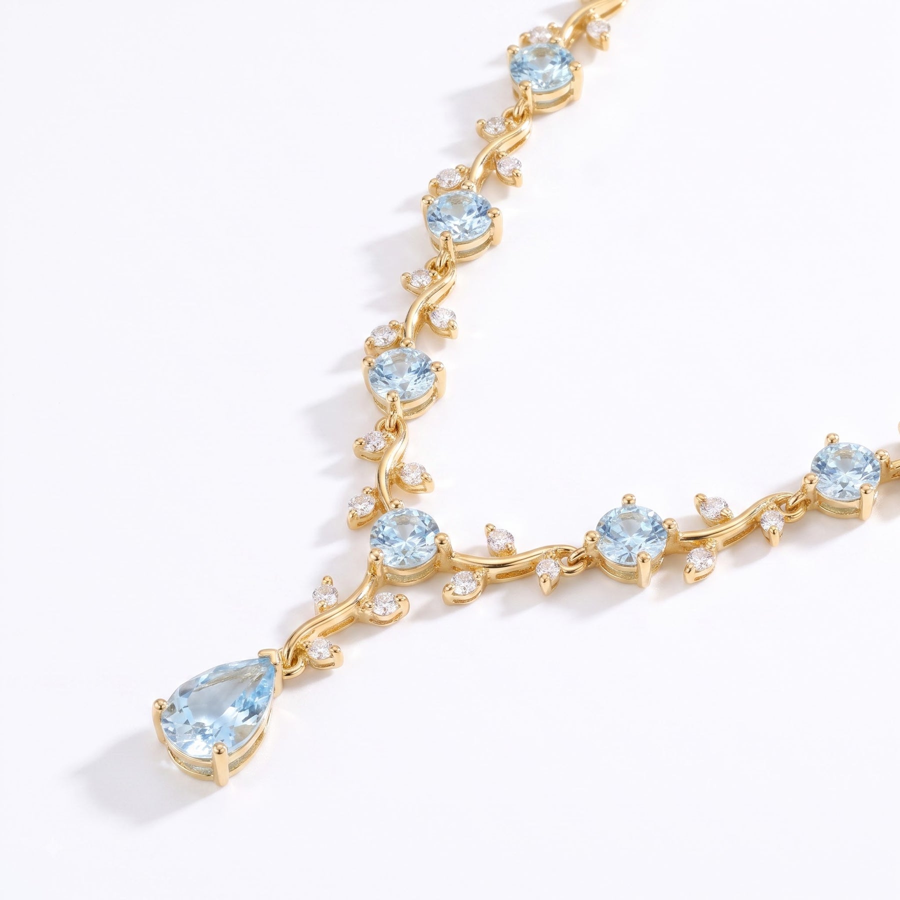 Aquamarine & Diamond Necklace