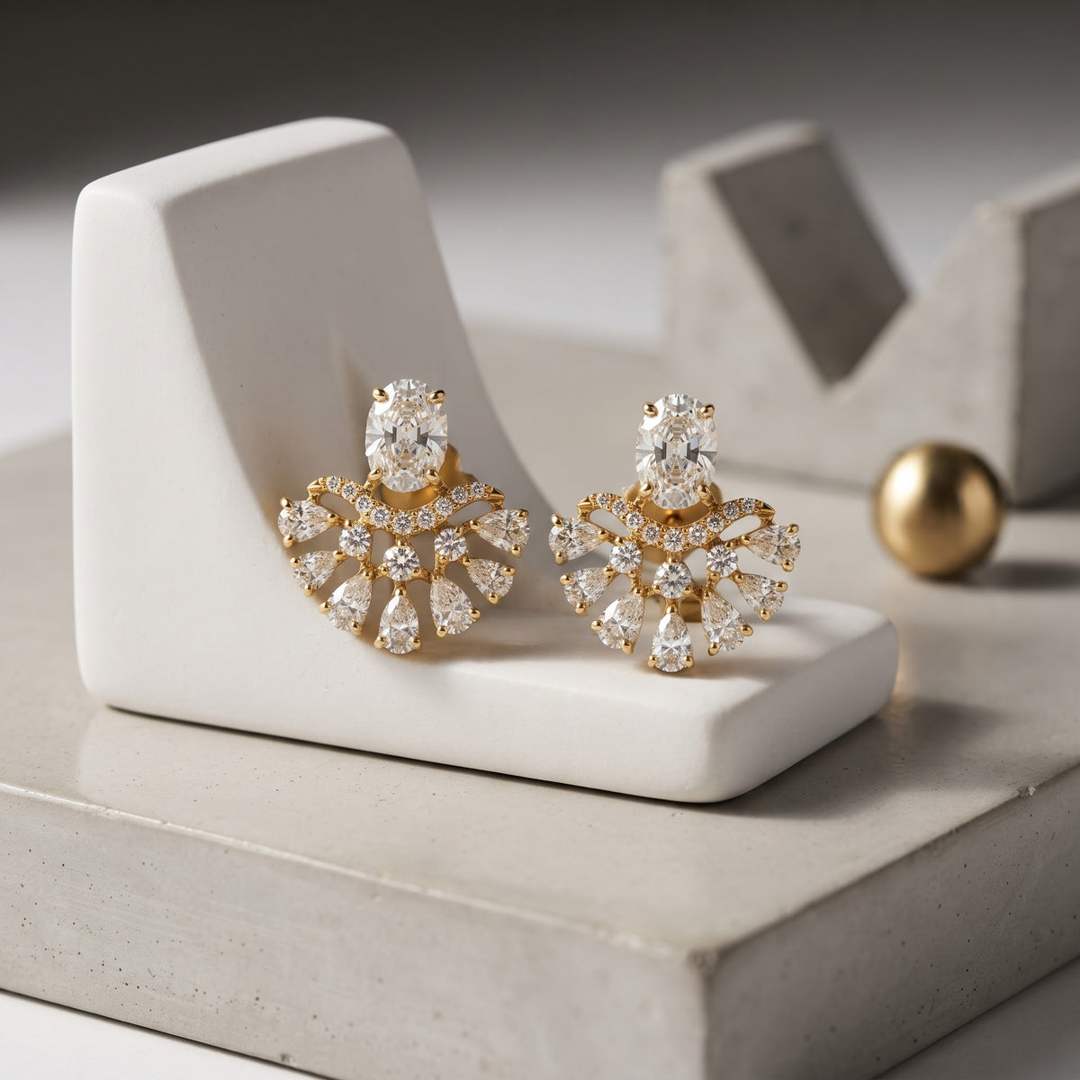 Oval & Pear Cut Drop Earrings | Chandelier Earrings |