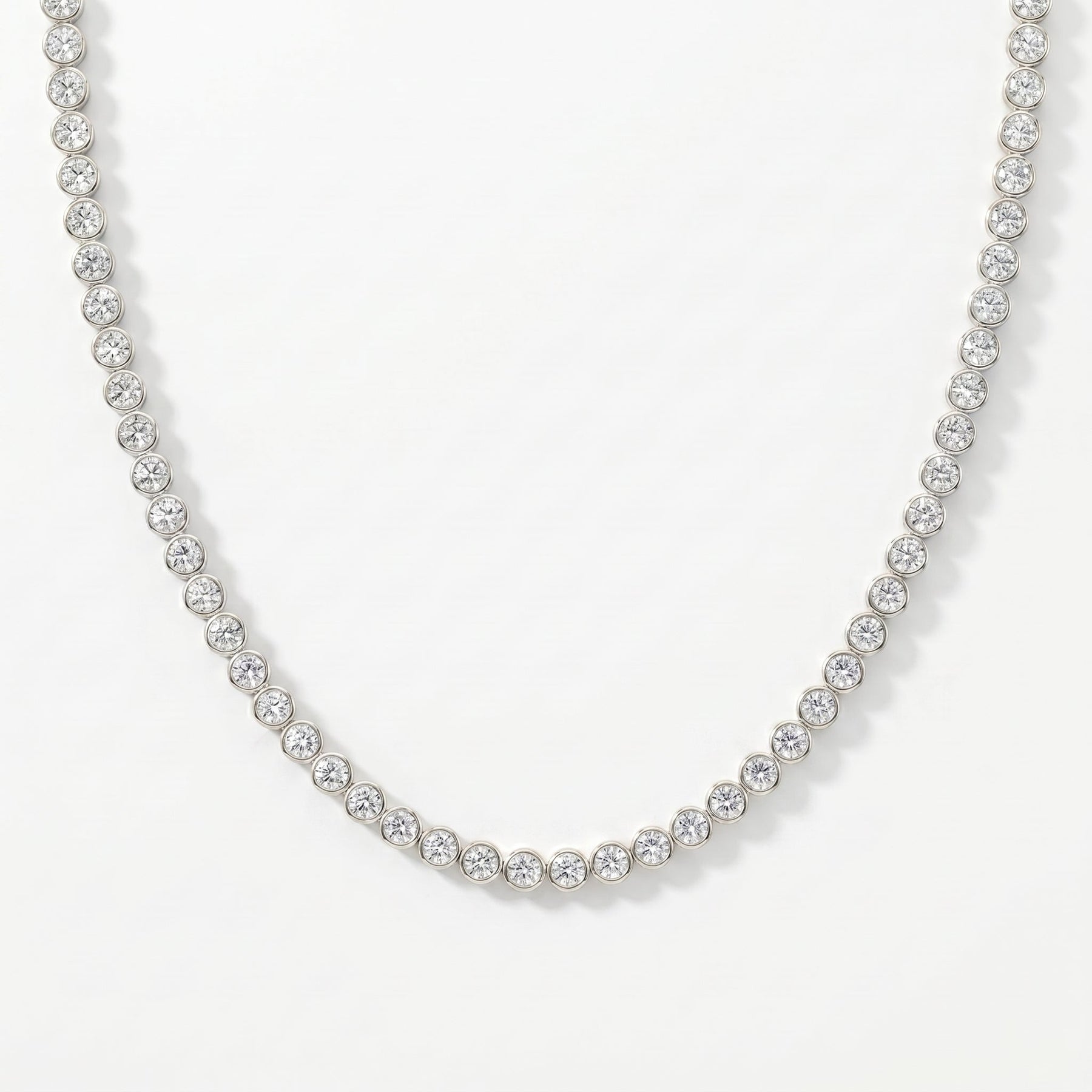 Round Shape Diamond Tennis Necklace