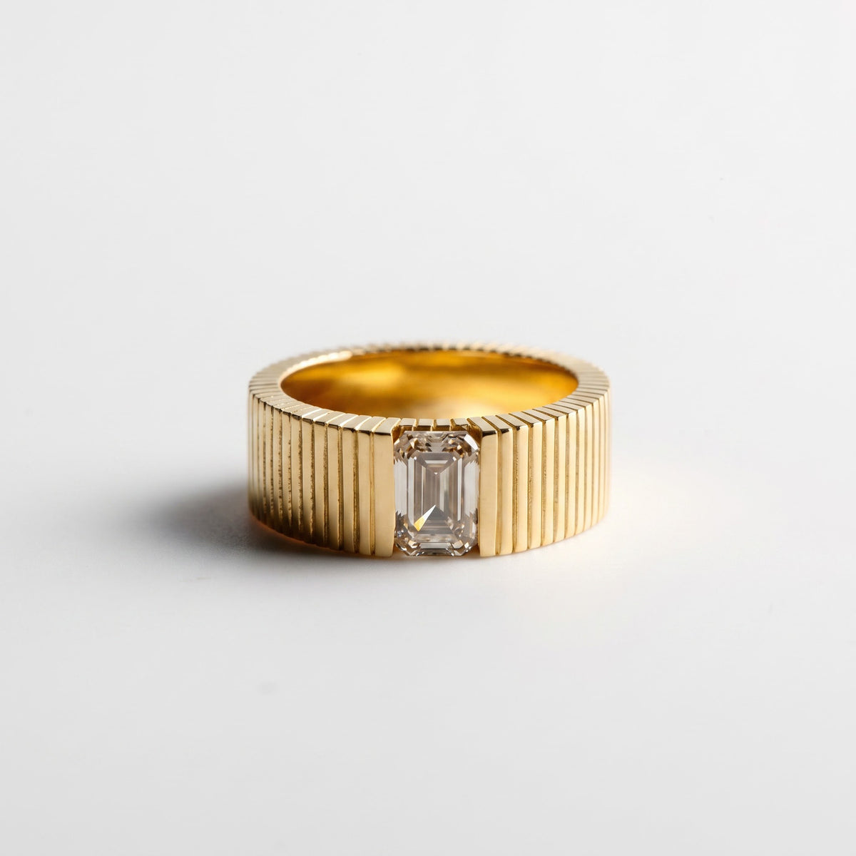 Emerald Cut Lab Diamond Signet Ring