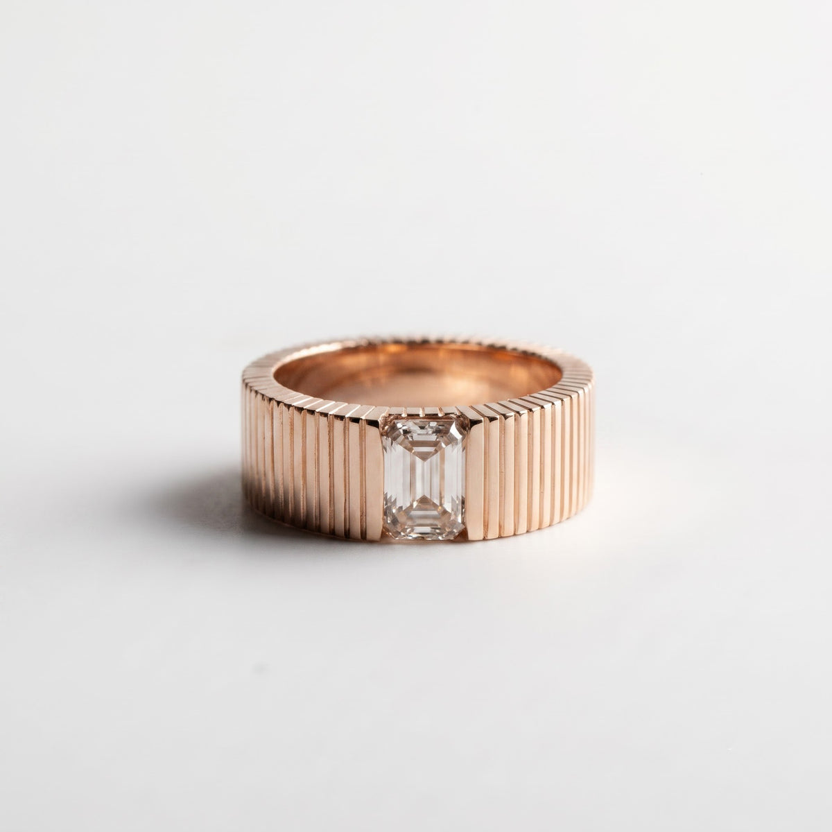 Emerald Cut Lab Diamond Signet Ring