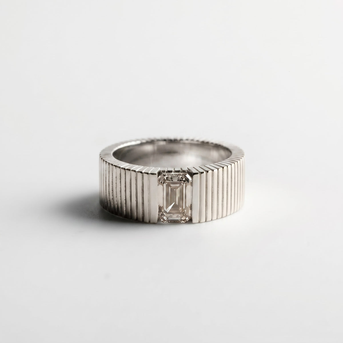 Emerald Cut Lab Diamond Signet Ring