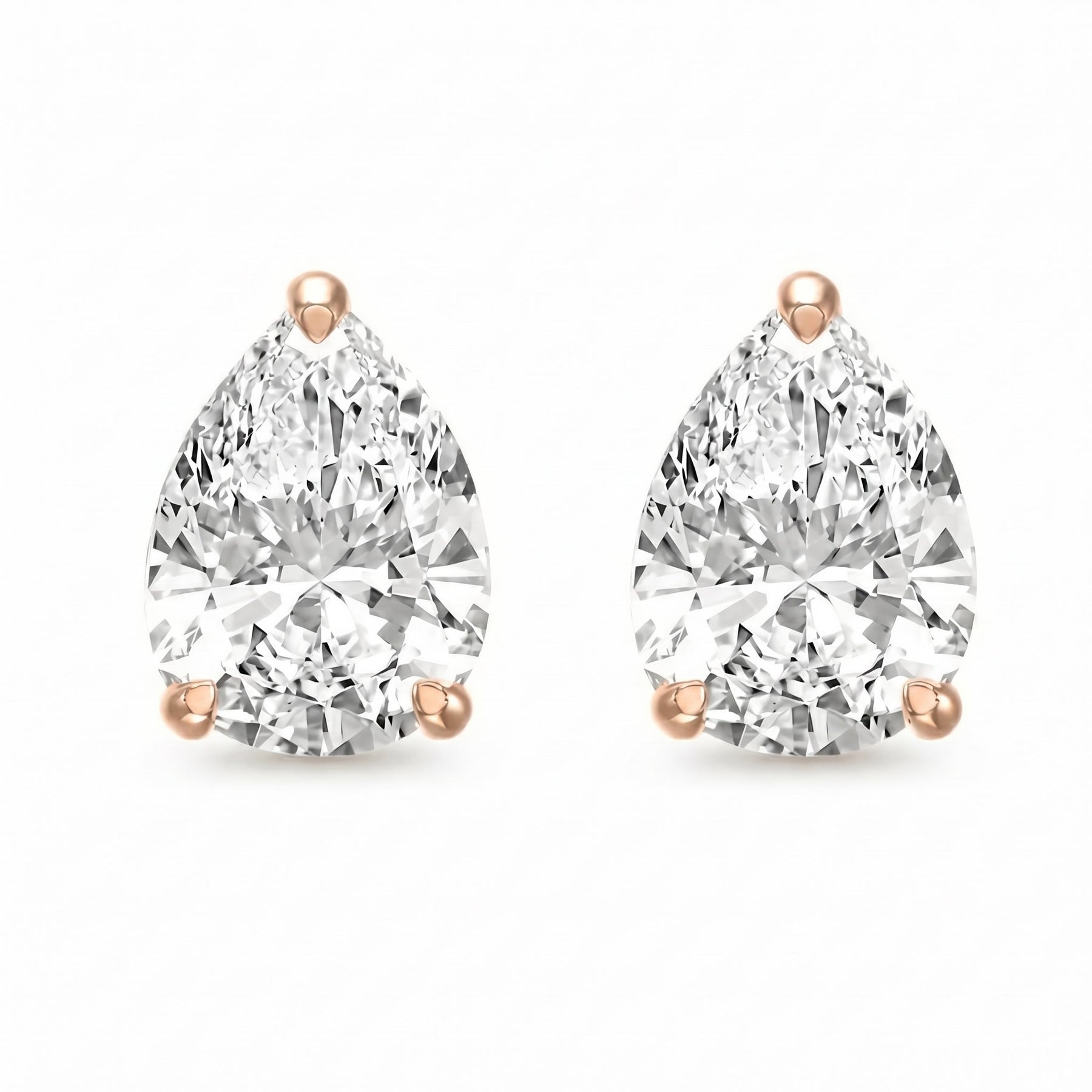 Pear Diamond Stud Earrings