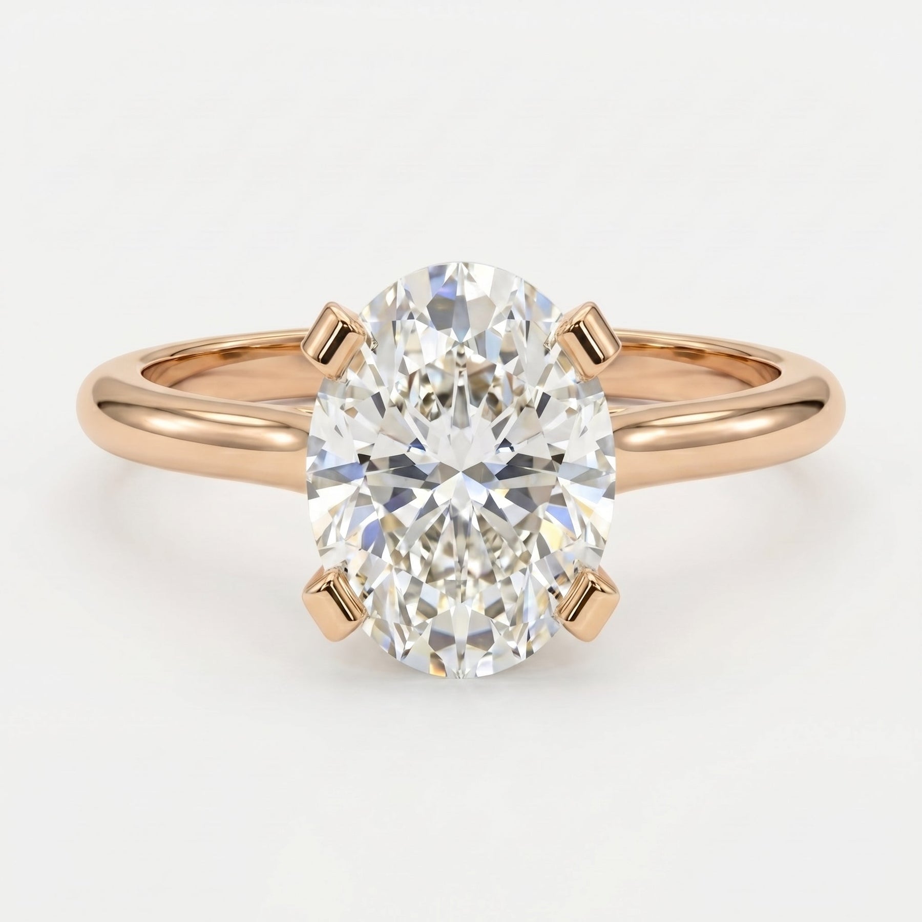 Classic Oval Shape Diamond  Solitaire Engagement Ring