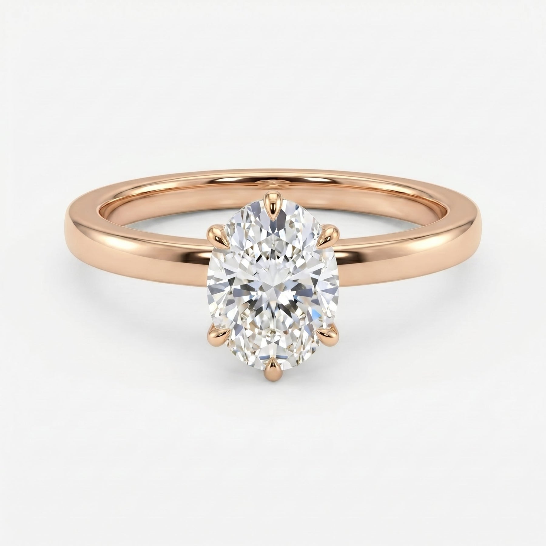 Oval Diamond Six Prong Solitaire Engagement Ring