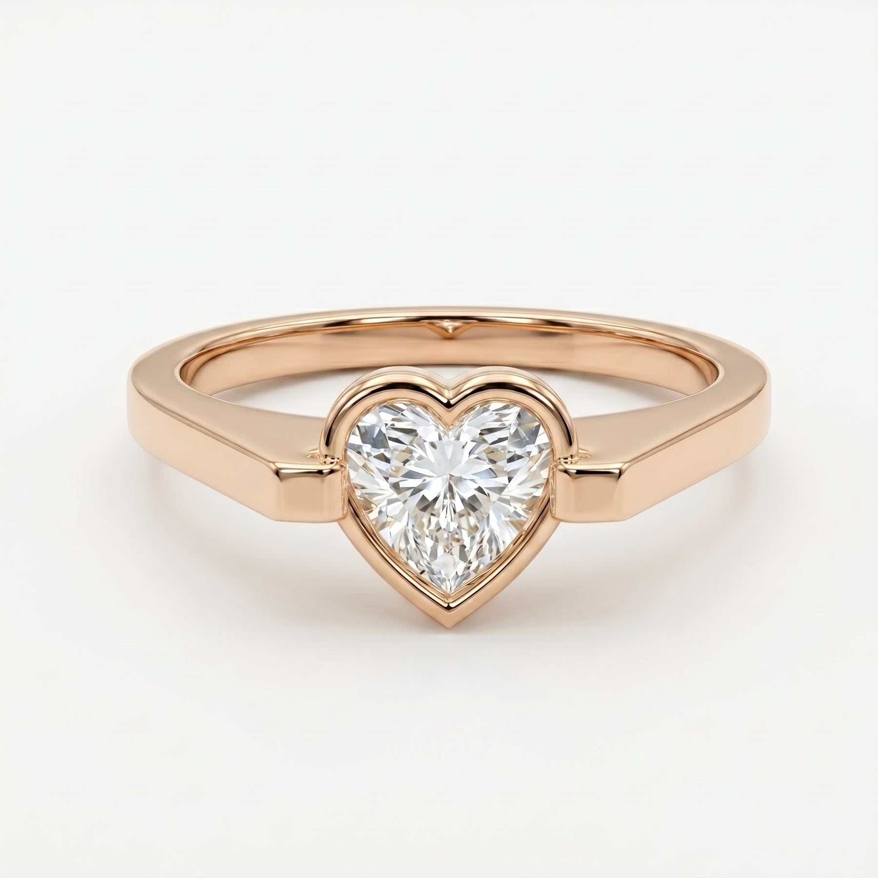 Elegant Heart-Shaped Solitaire Diamond Ring