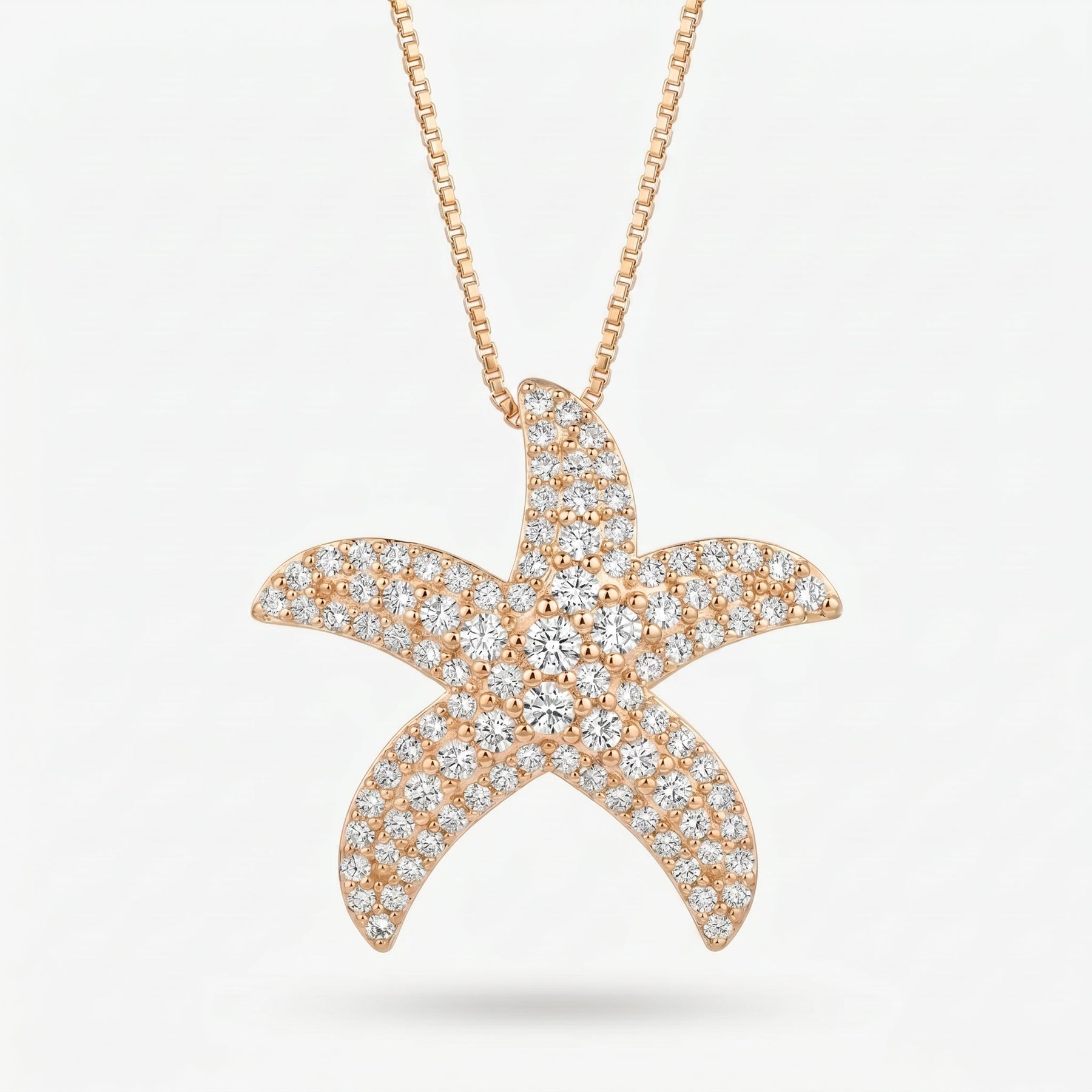 Round Diamond Celestial Starfish Pendant