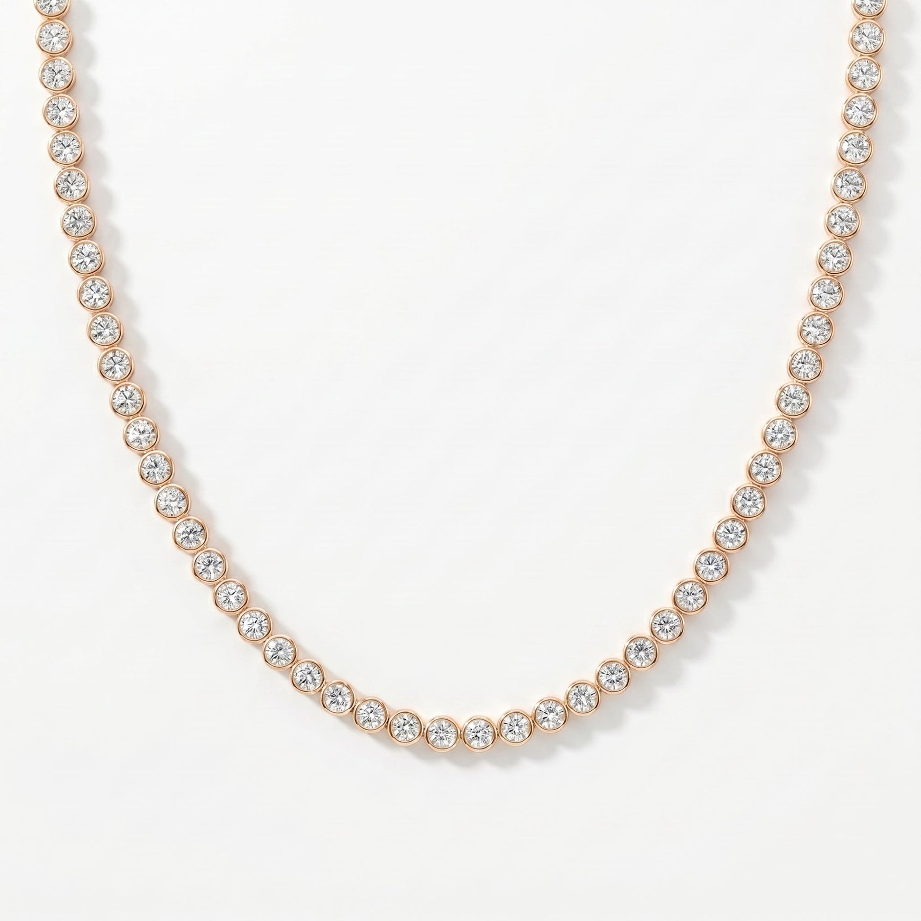 Round Shape Diamond Tennis Necklace