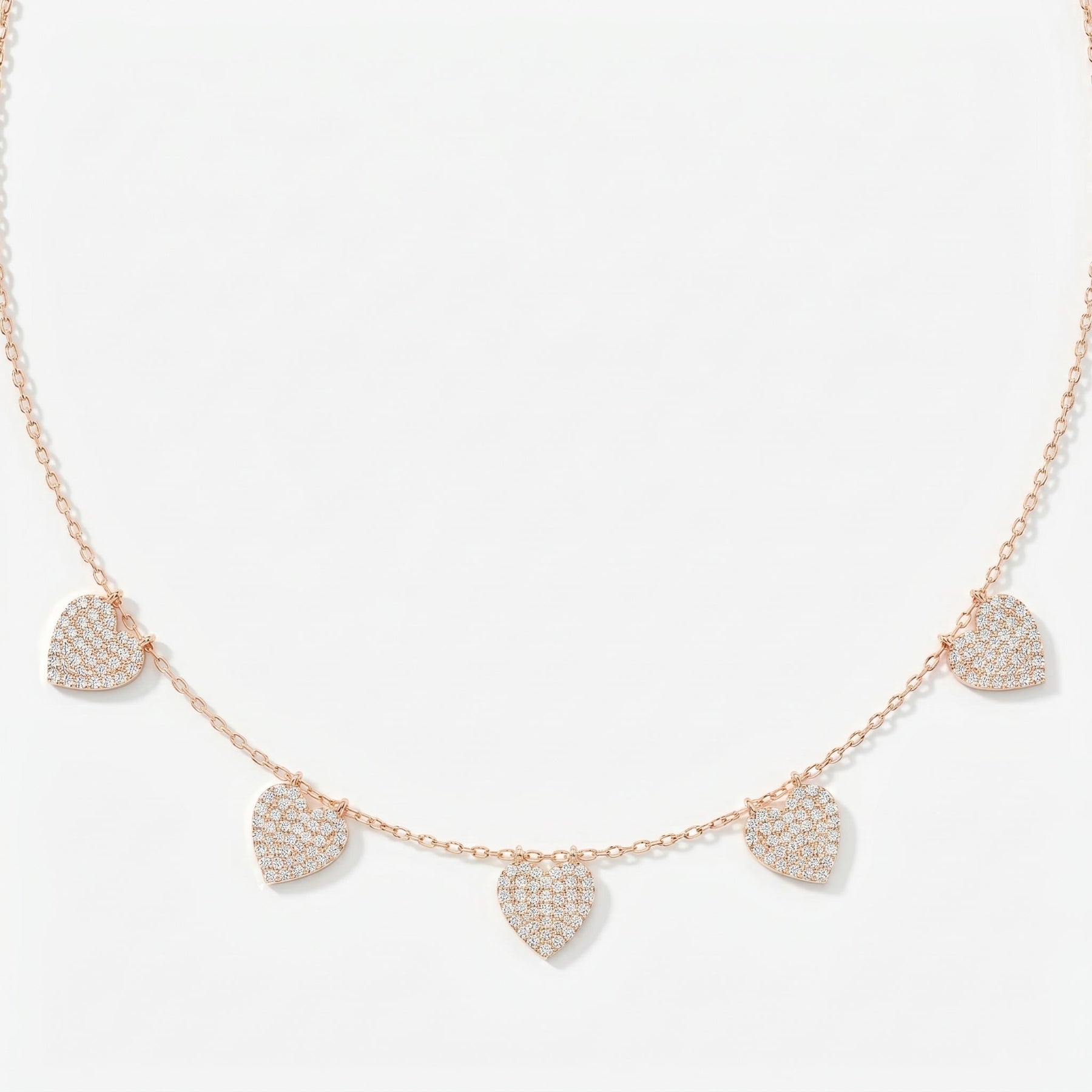Five Hearts Dazzle Fashion Necklace