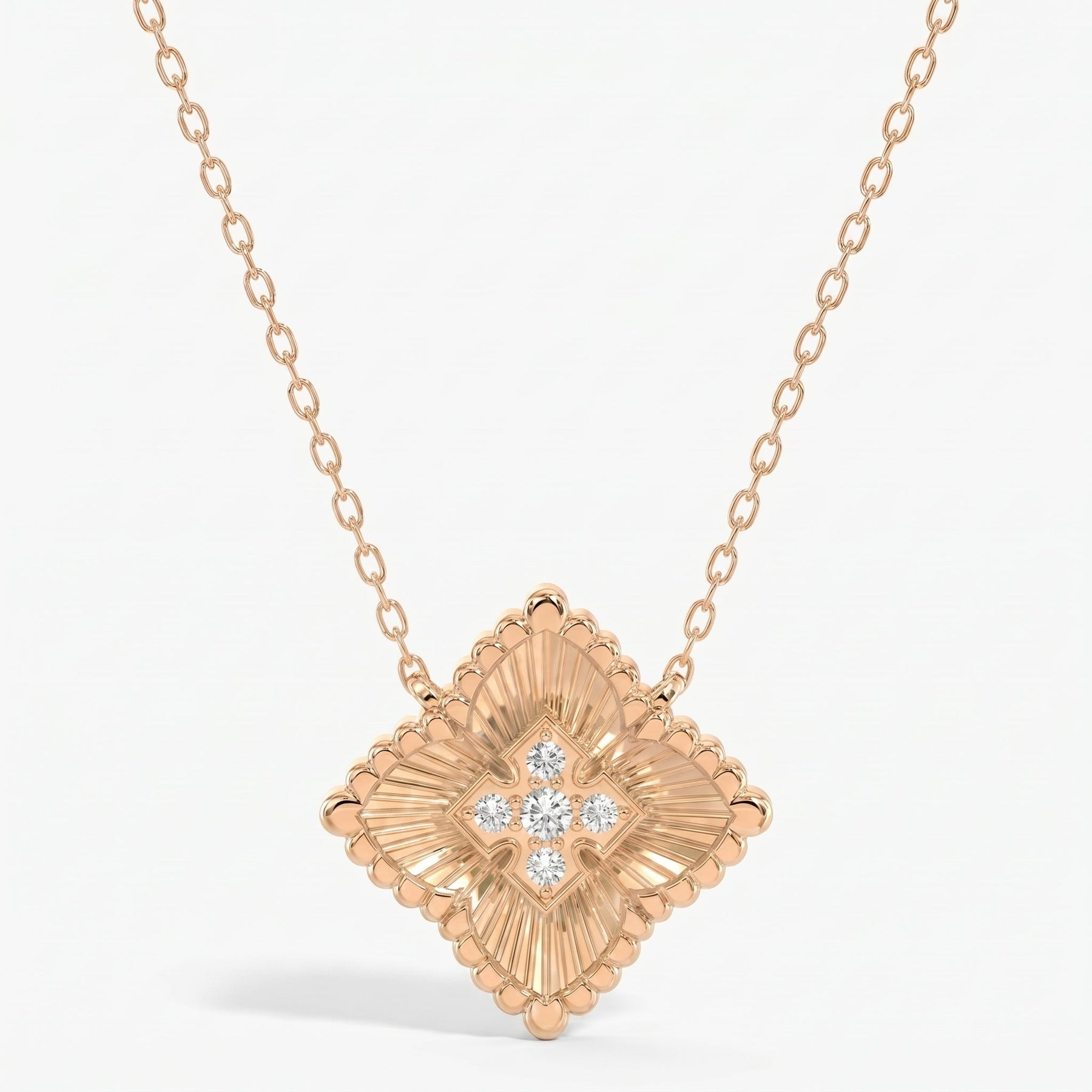 Round Diamond Celeste Floral Diamond Fashion Necklace