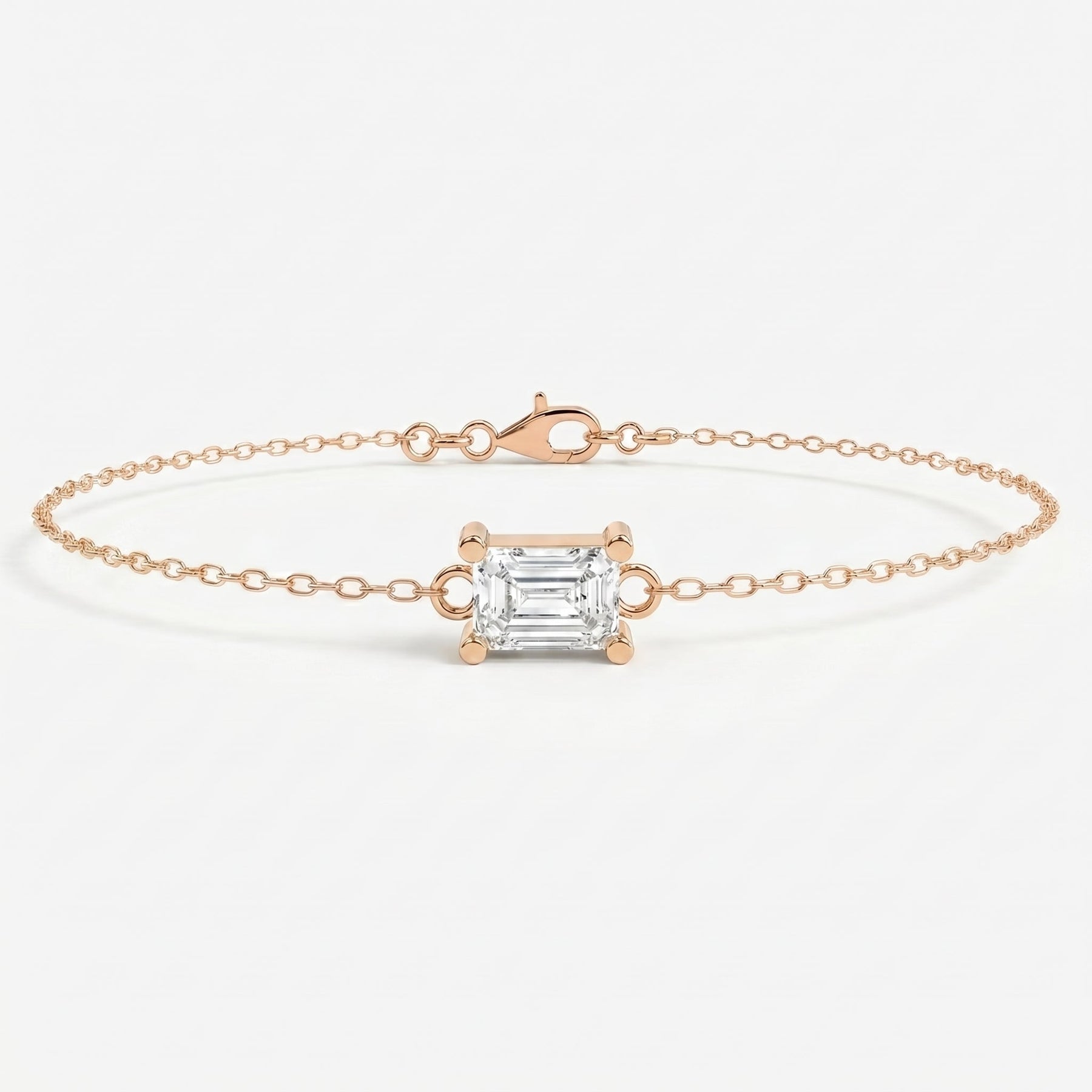Emerald Diamond Luminous Link Chain Bracelet
