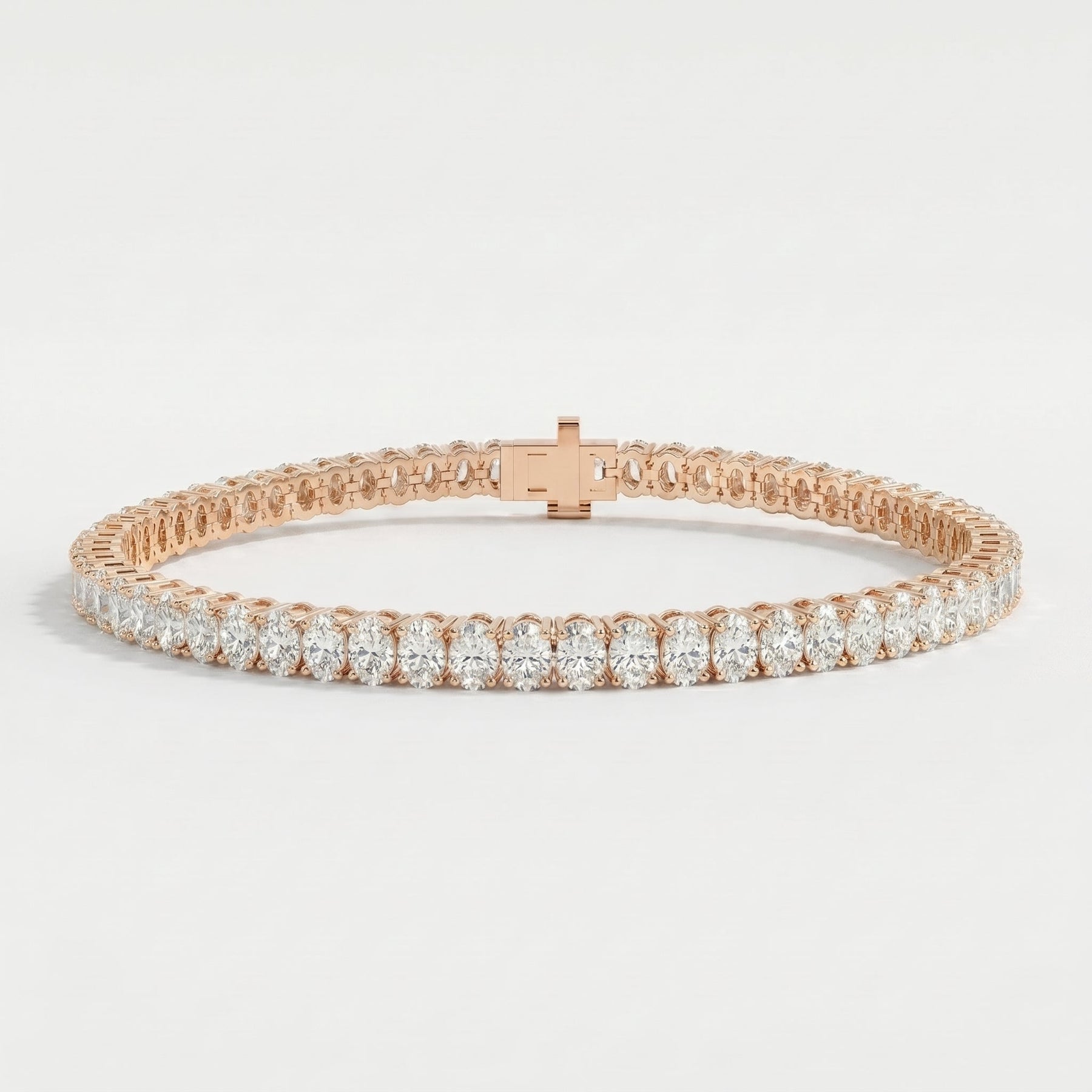 Oval Shape Diamond Tennis Bracelet