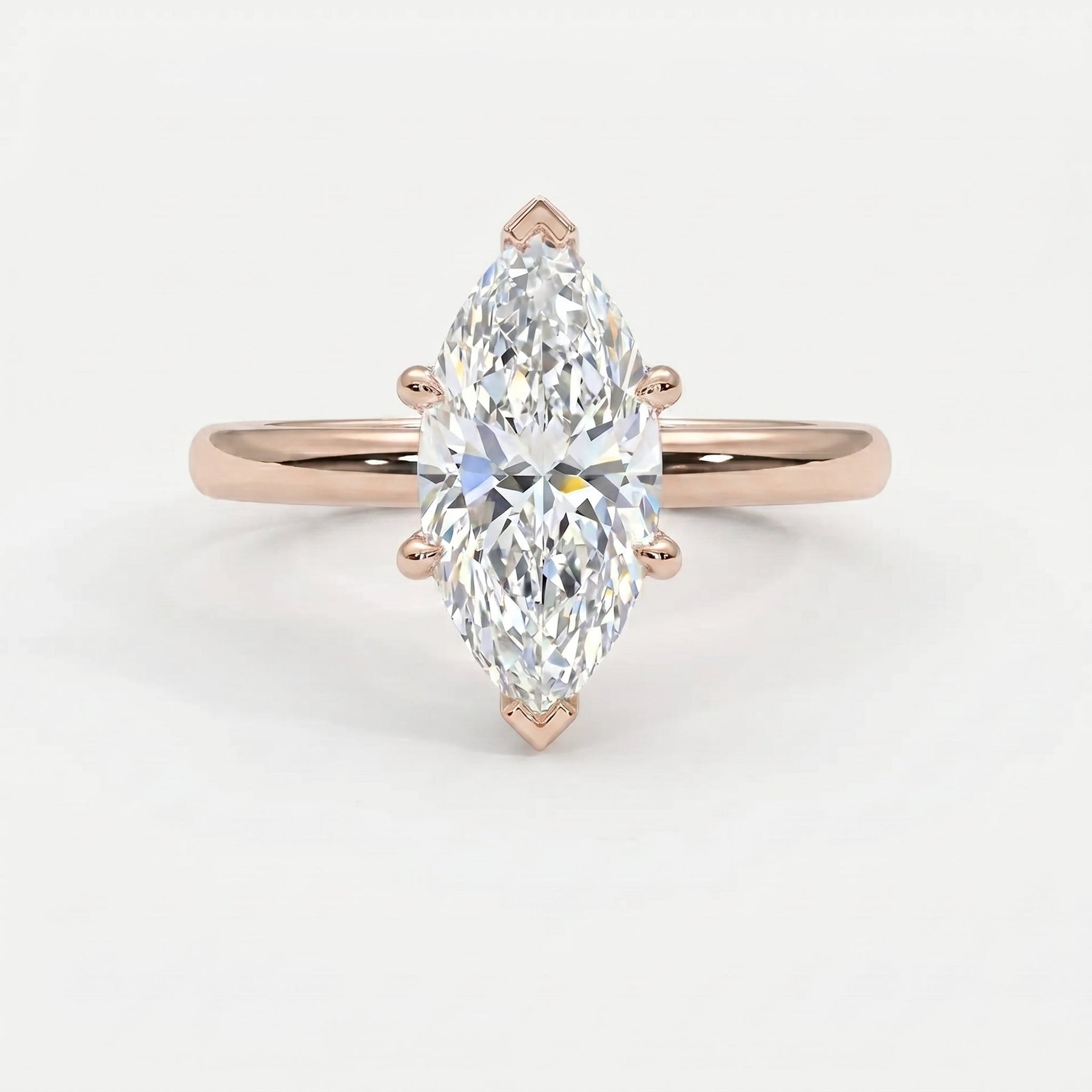 Marquise-cut solitaire engagement ring