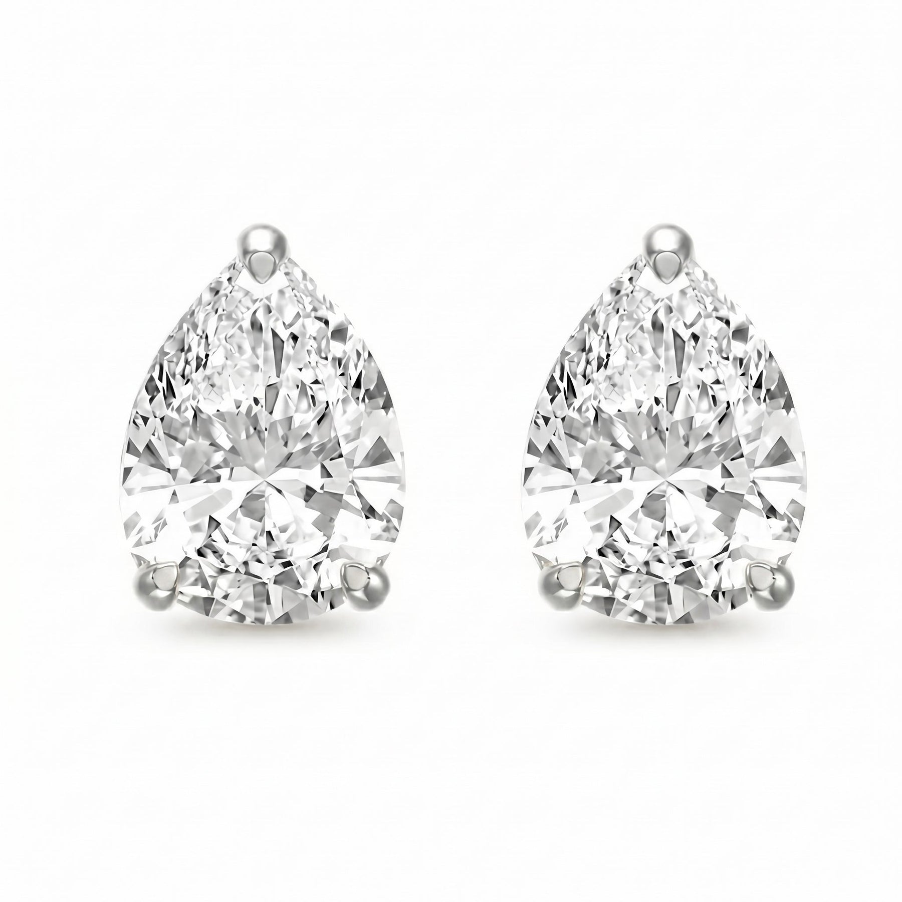 Pear Diamond Stud Earrings