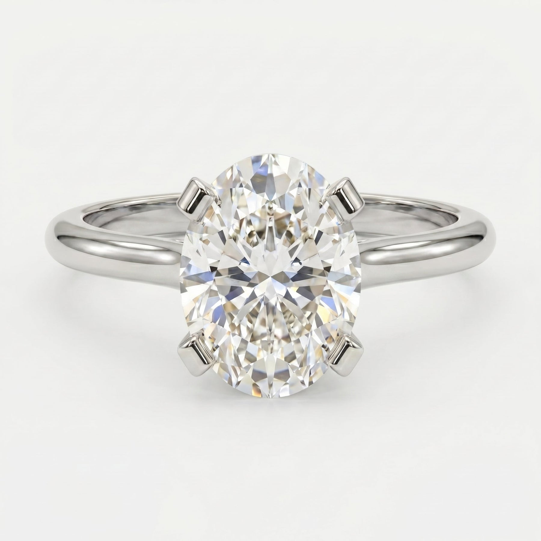 Classic Oval Shape Diamond  Solitaire Engagement Ring